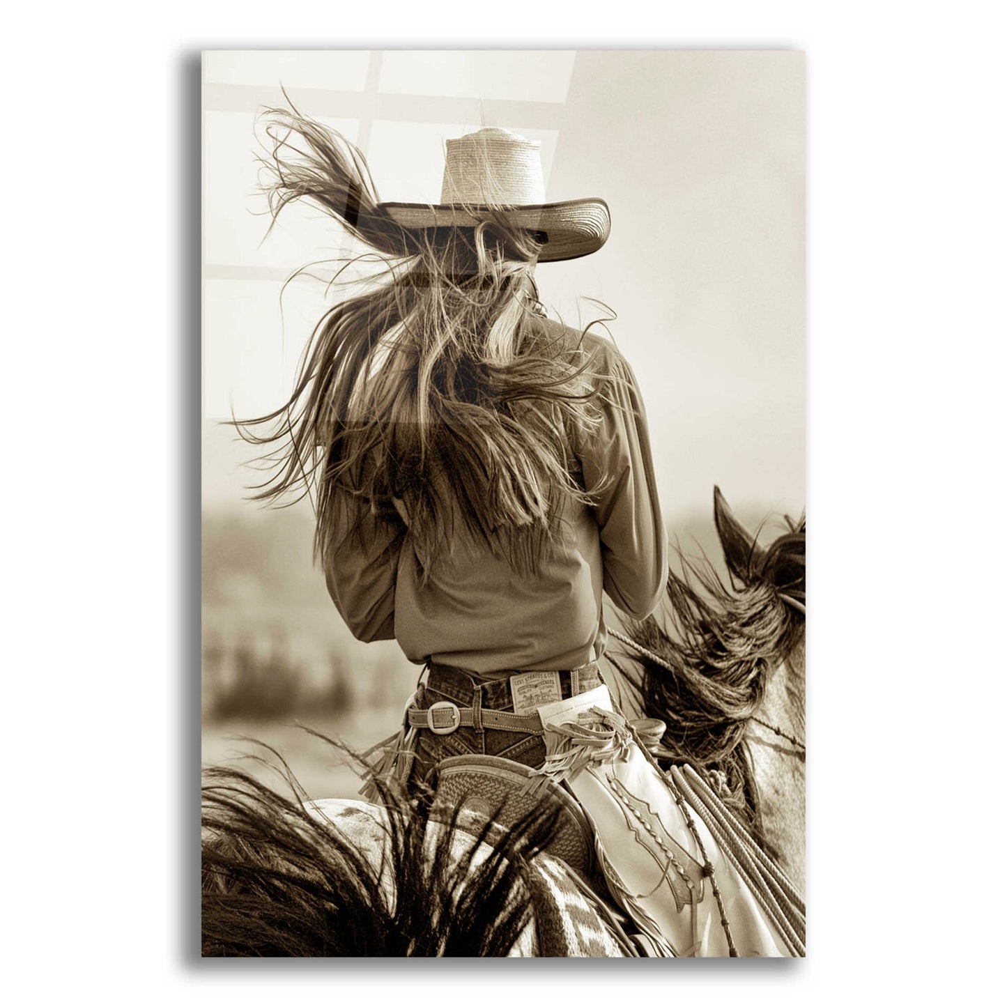 Epic Art 'Cowgirl' by Lisa Dearing, Acrylic Glass Wall Art,16x24