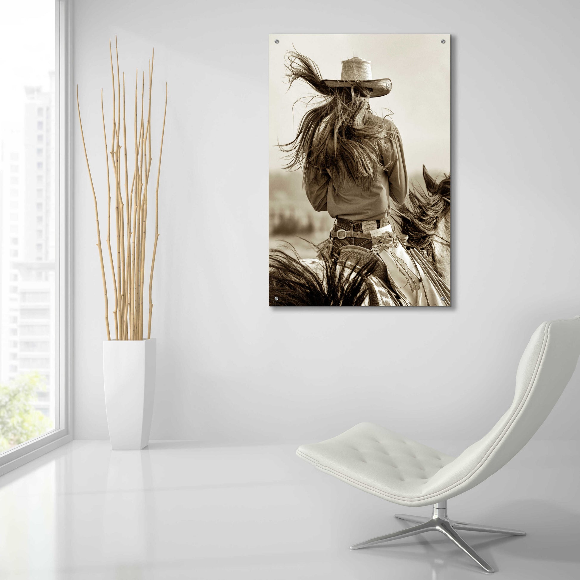 Epic Art 'Cowgirl' by Lisa Dearing, Acrylic Glass Wall Art,24x36