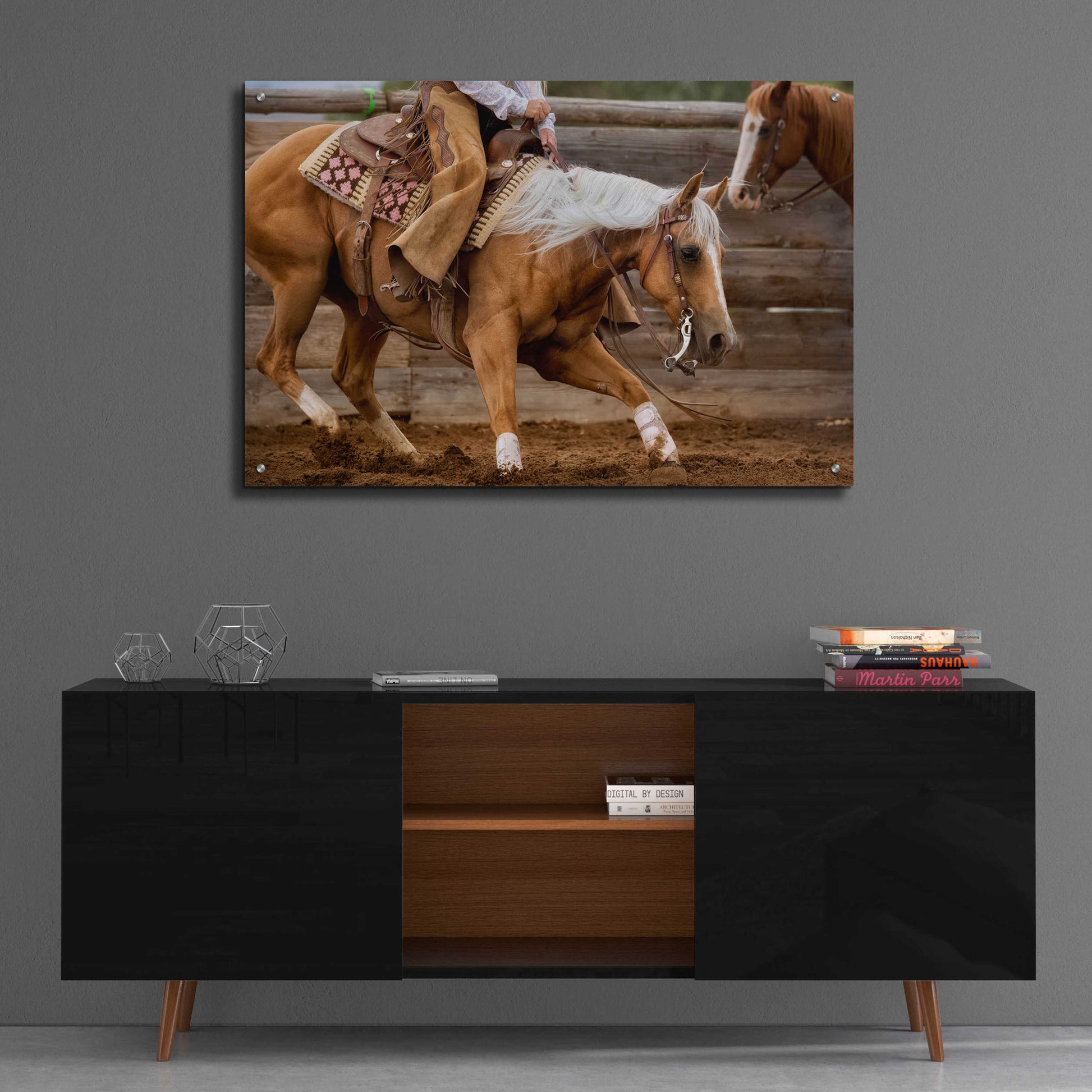 Epic Art 'Cutting Horses' by Lisa Dearing, Acrylic Glass Wall Art,36x24