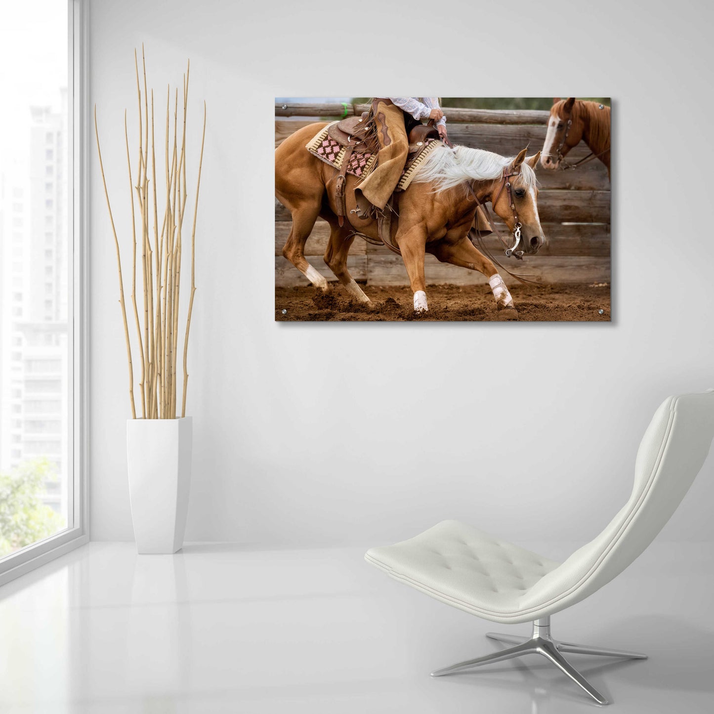 Epic Art 'Cutting Horses' by Lisa Dearing, Acrylic Glass Wall Art,36x24