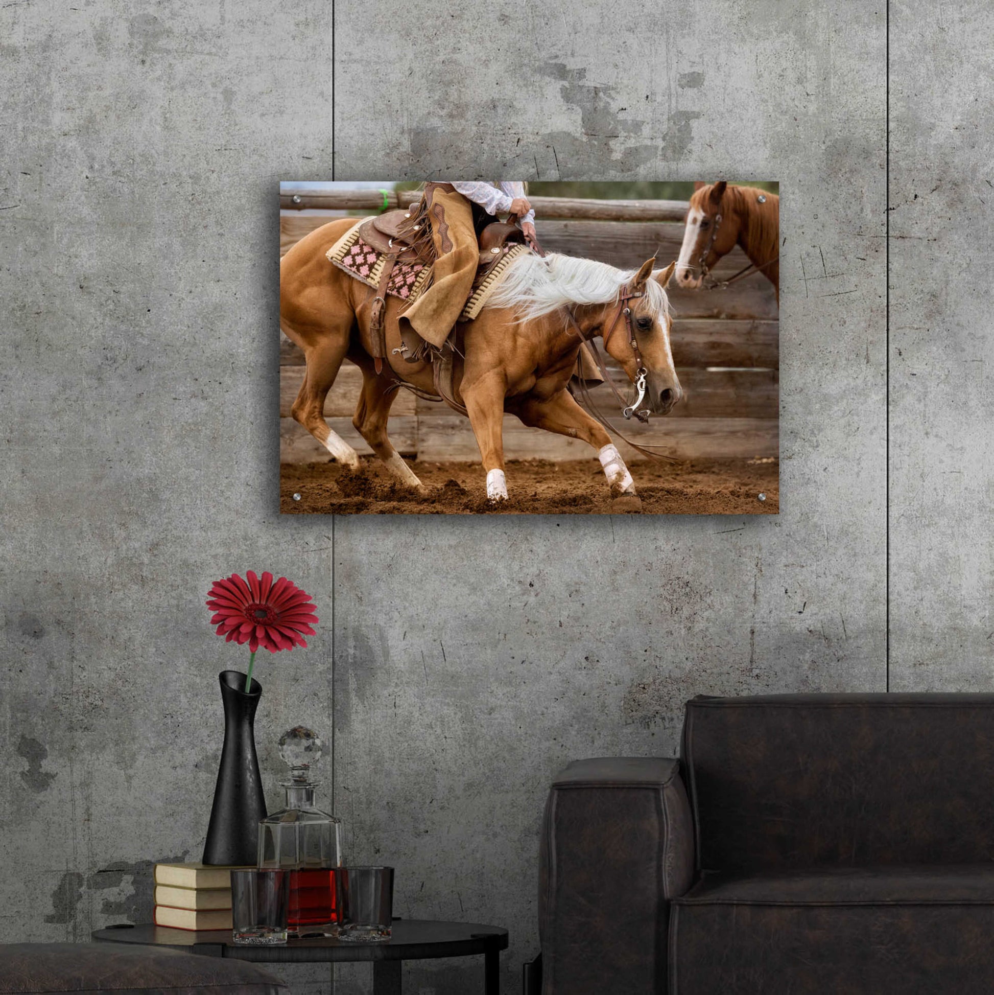 Epic Art 'Cutting Horses' by Lisa Dearing, Acrylic Glass Wall Art,36x24