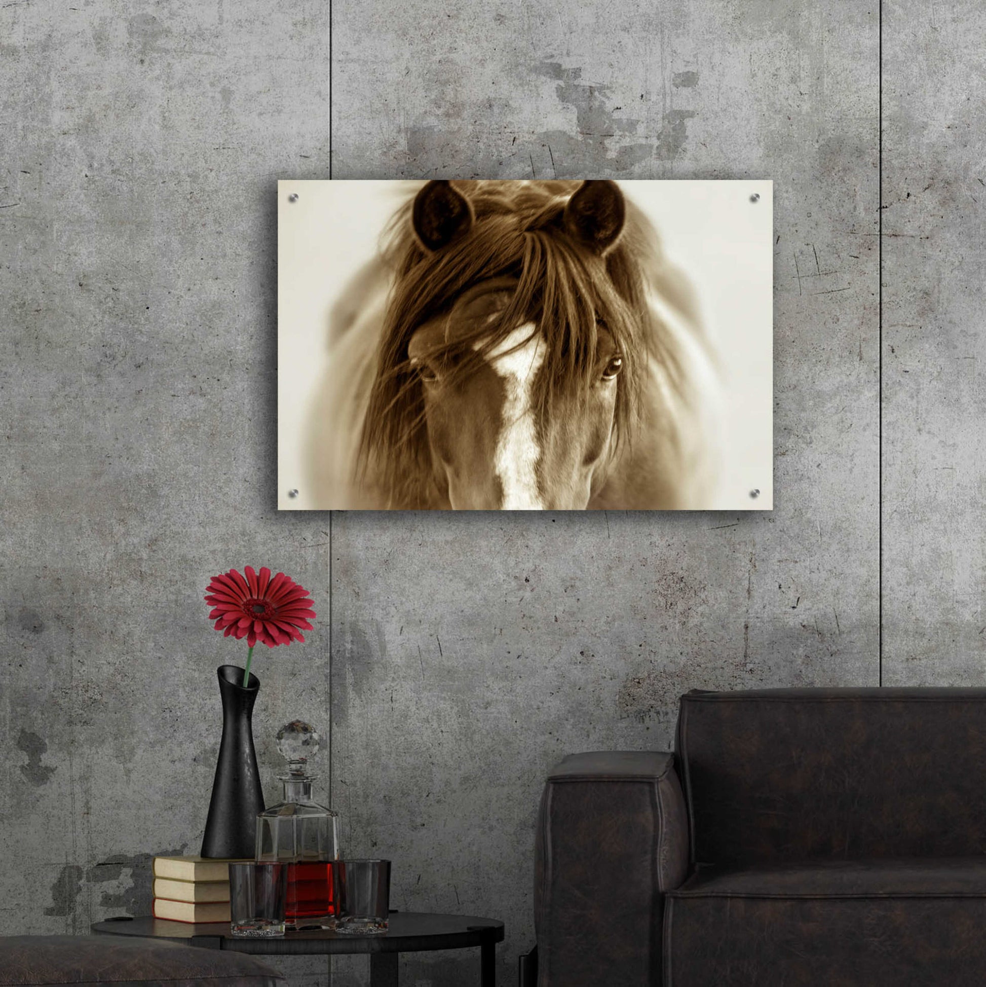 Epic Art 'Ghost Horse' by Lisa Dearing, Acrylic Glass Wall Art,36x24