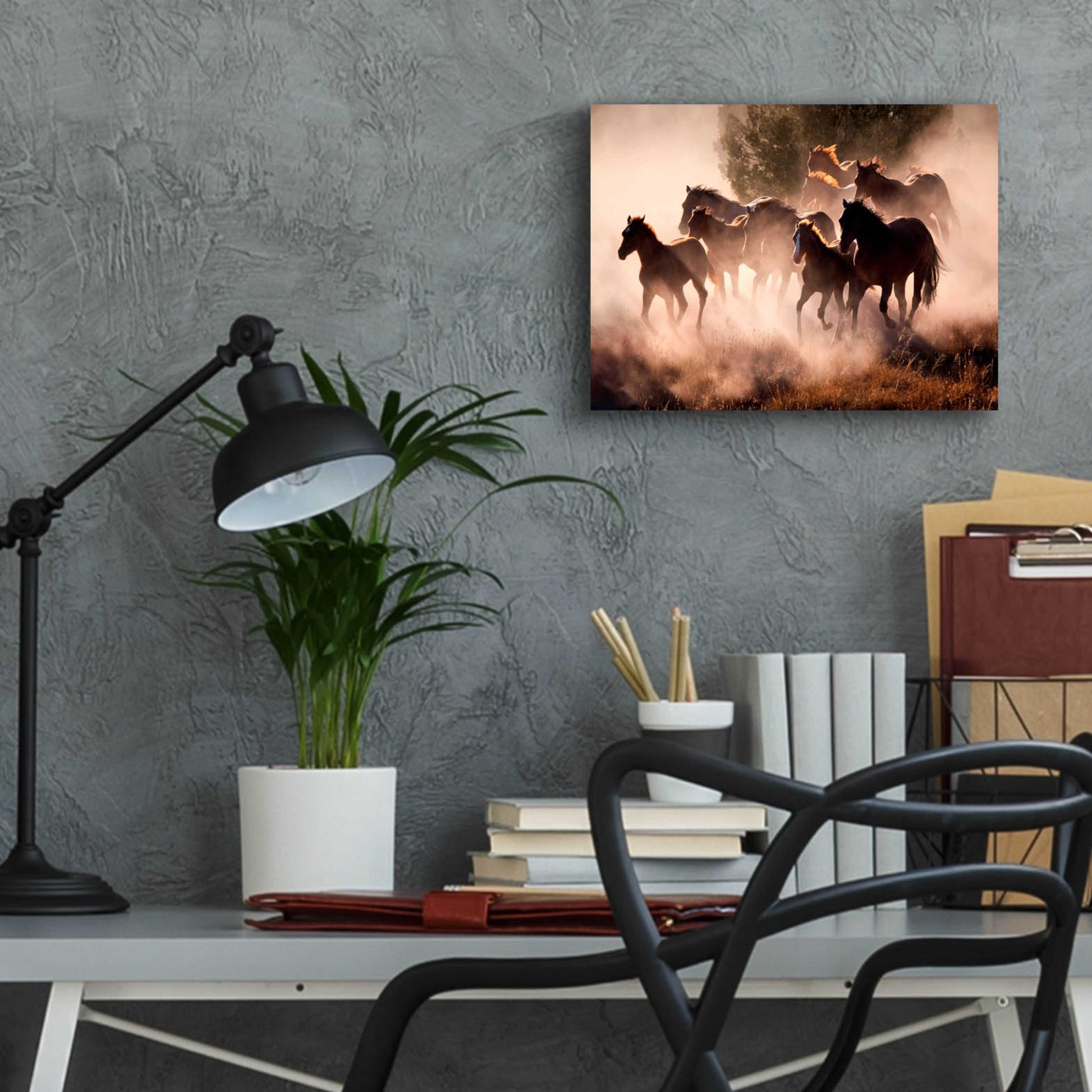 Epic Art 'Horses' by Lisa Dearing, Acrylic Glass Wall Art,16x12