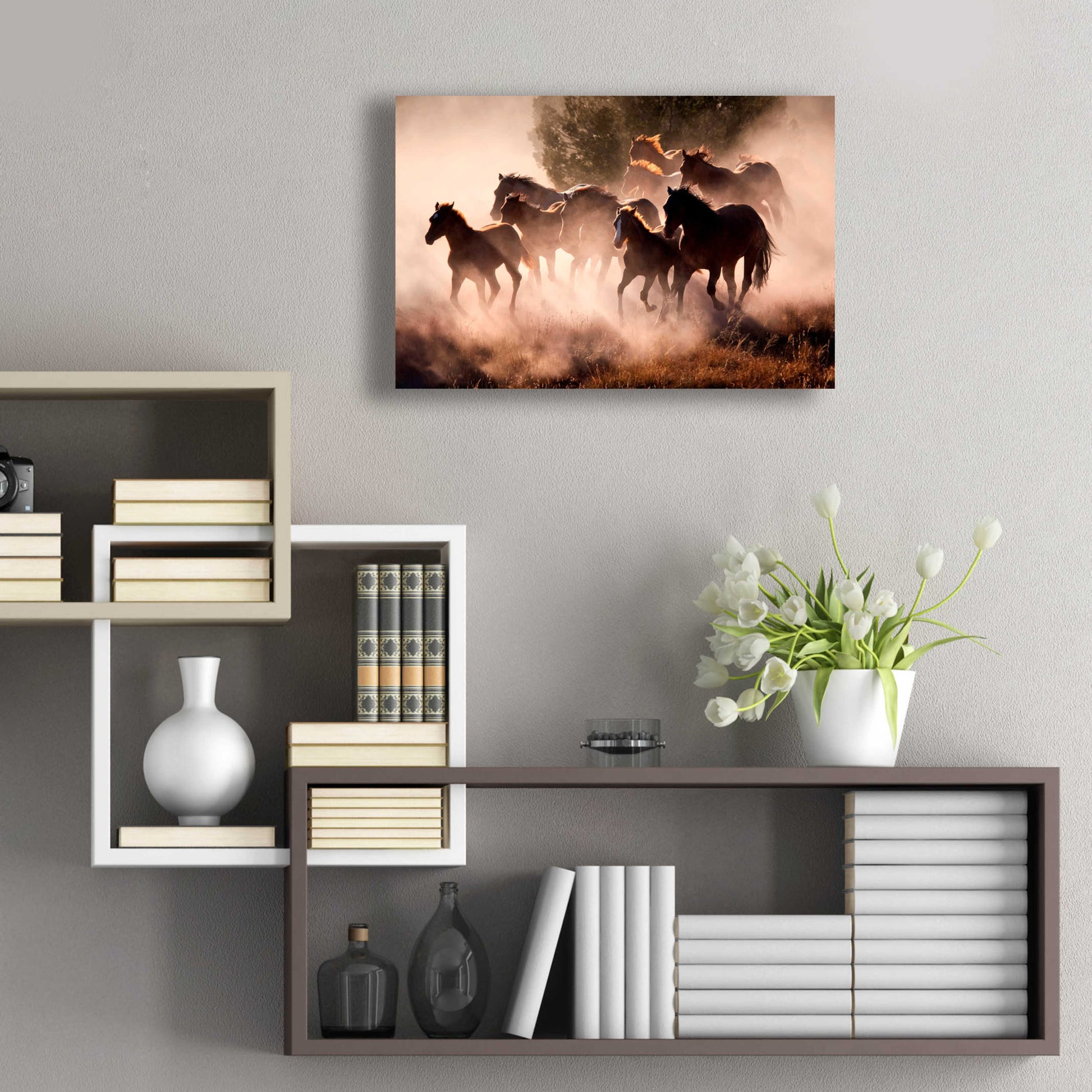 Epic Art 'Horses' by Lisa Dearing, Acrylic Glass Wall Art,24x16