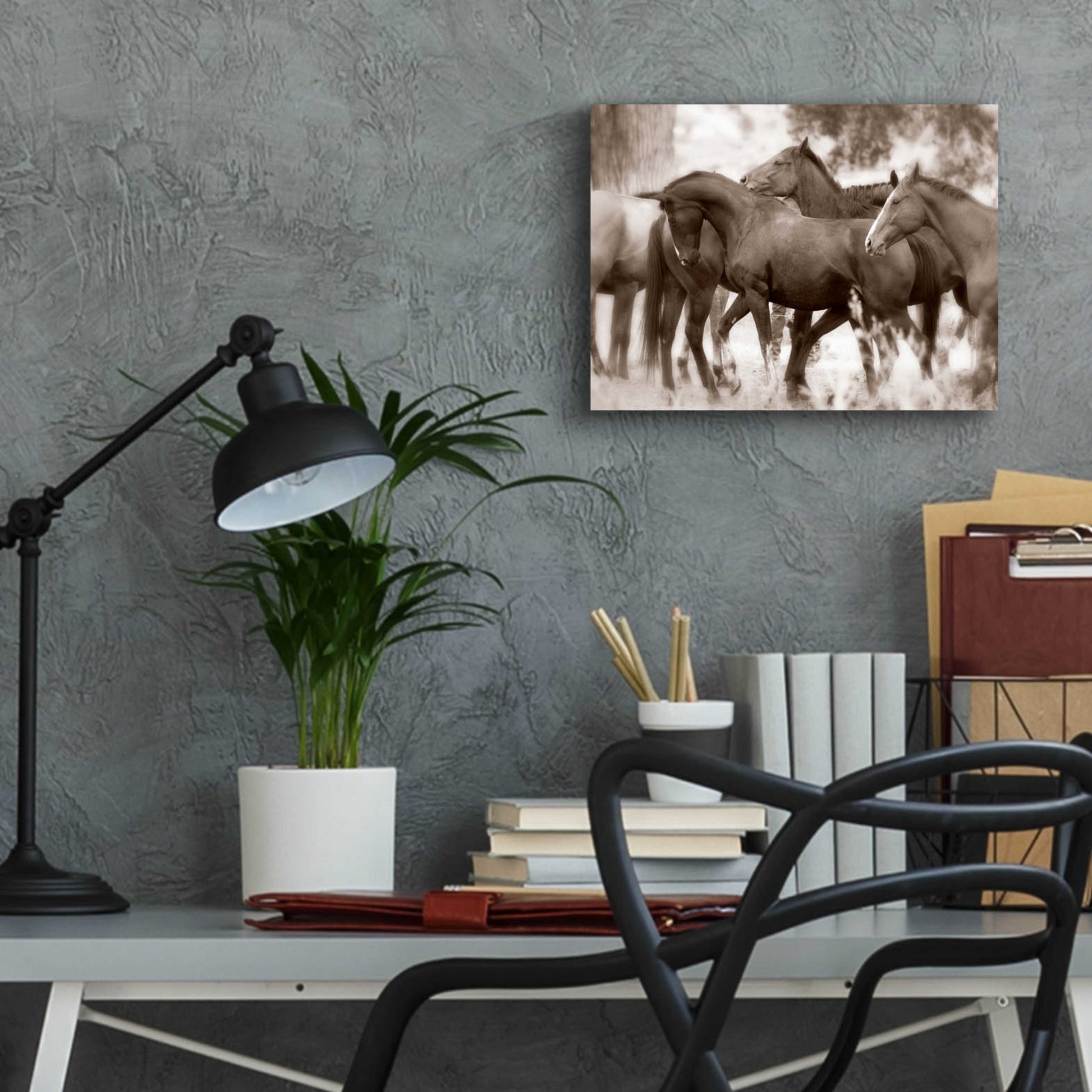 Epic Art 'The Herd' by Lisa Dearing, Acrylic Glass Wall Art,16x12