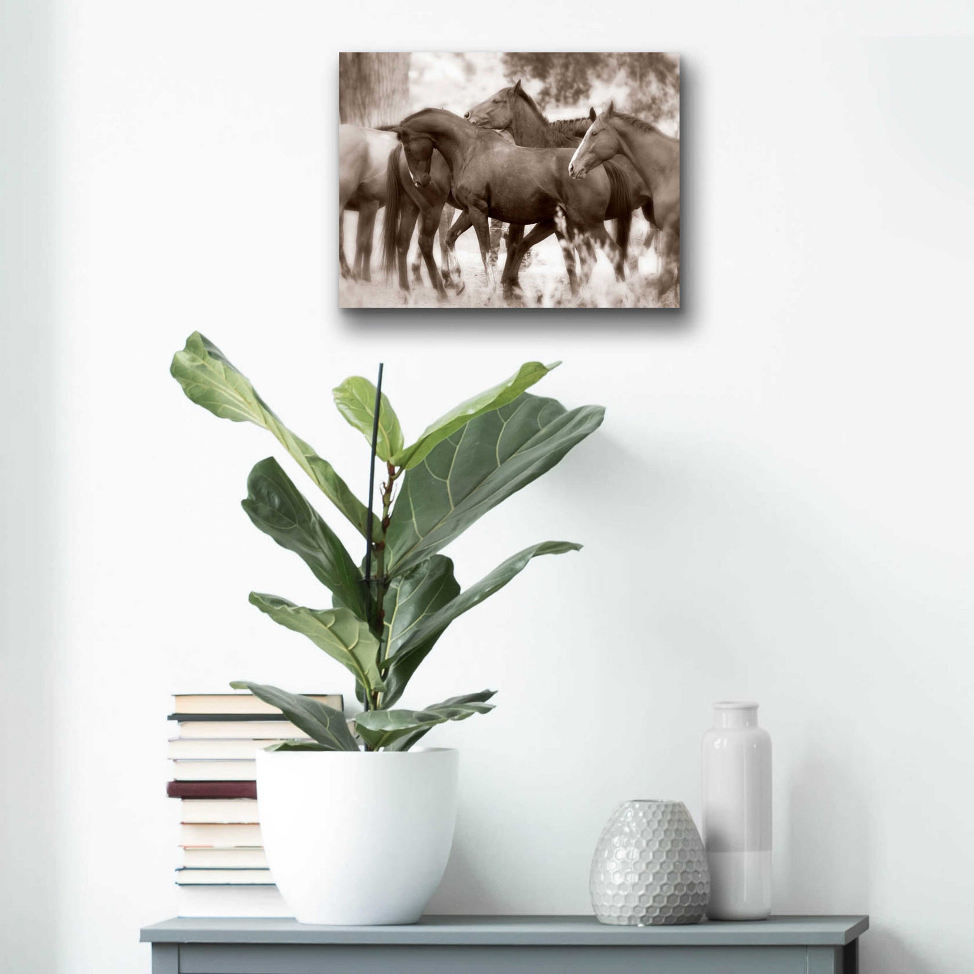 Epic Art 'The Herd' by Lisa Dearing, Acrylic Glass Wall Art,16x12