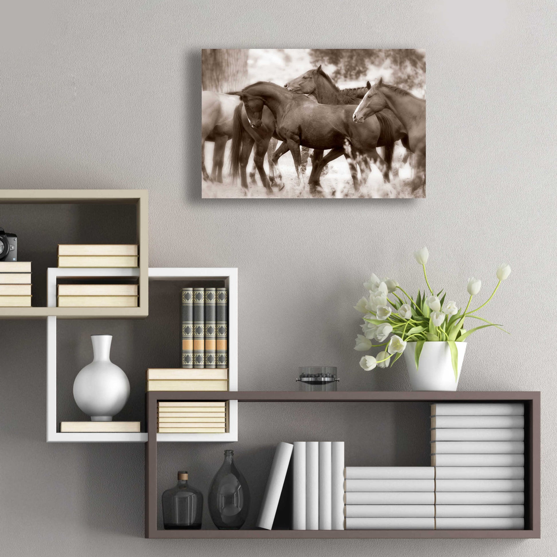 Epic Art 'The Herd' by Lisa Dearing, Acrylic Glass Wall Art,24x16