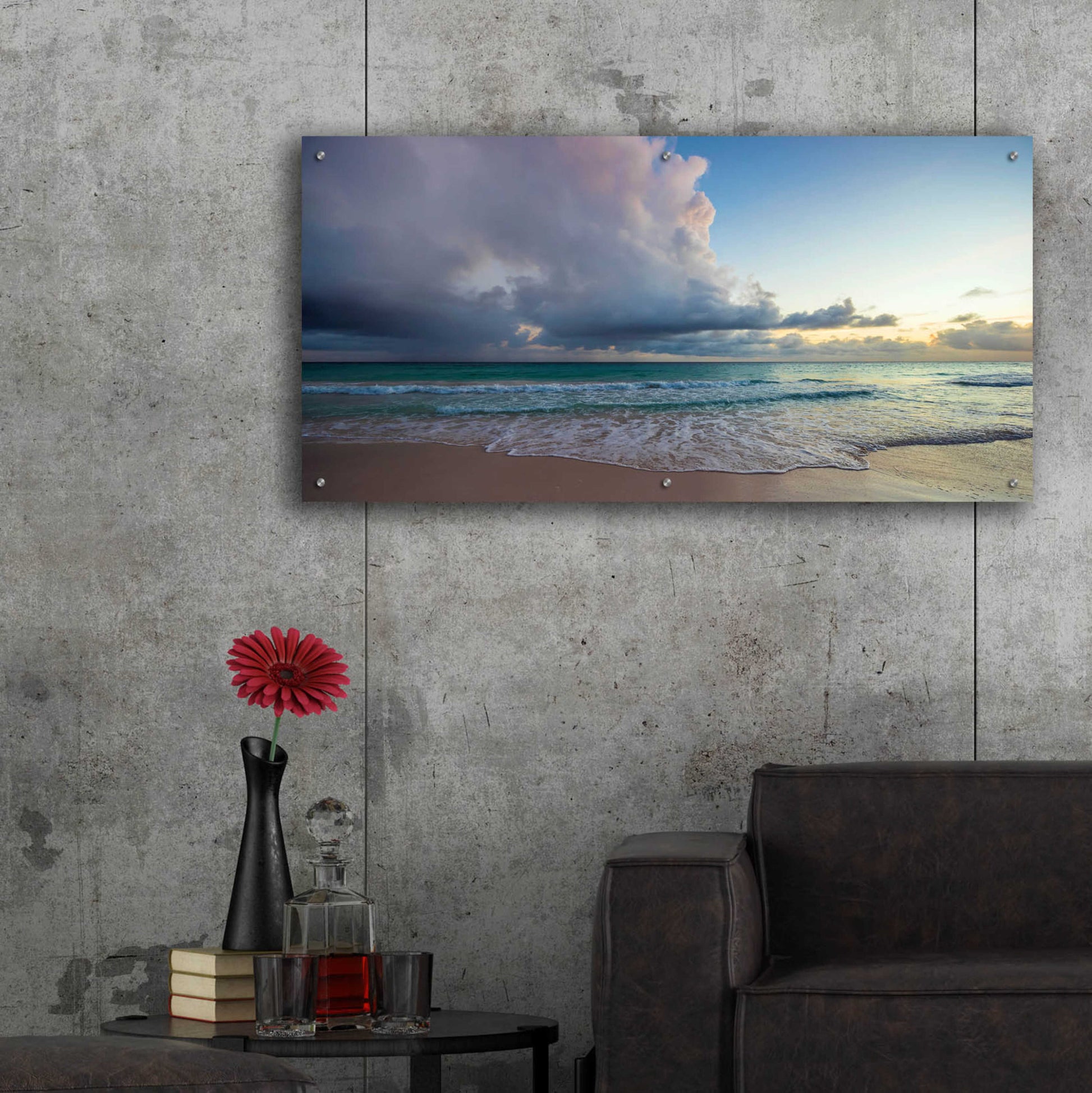 Epic Art 'First Sunset in Paradise' by Lizzy Davis, Acrylic Glass Wall Art,48x24