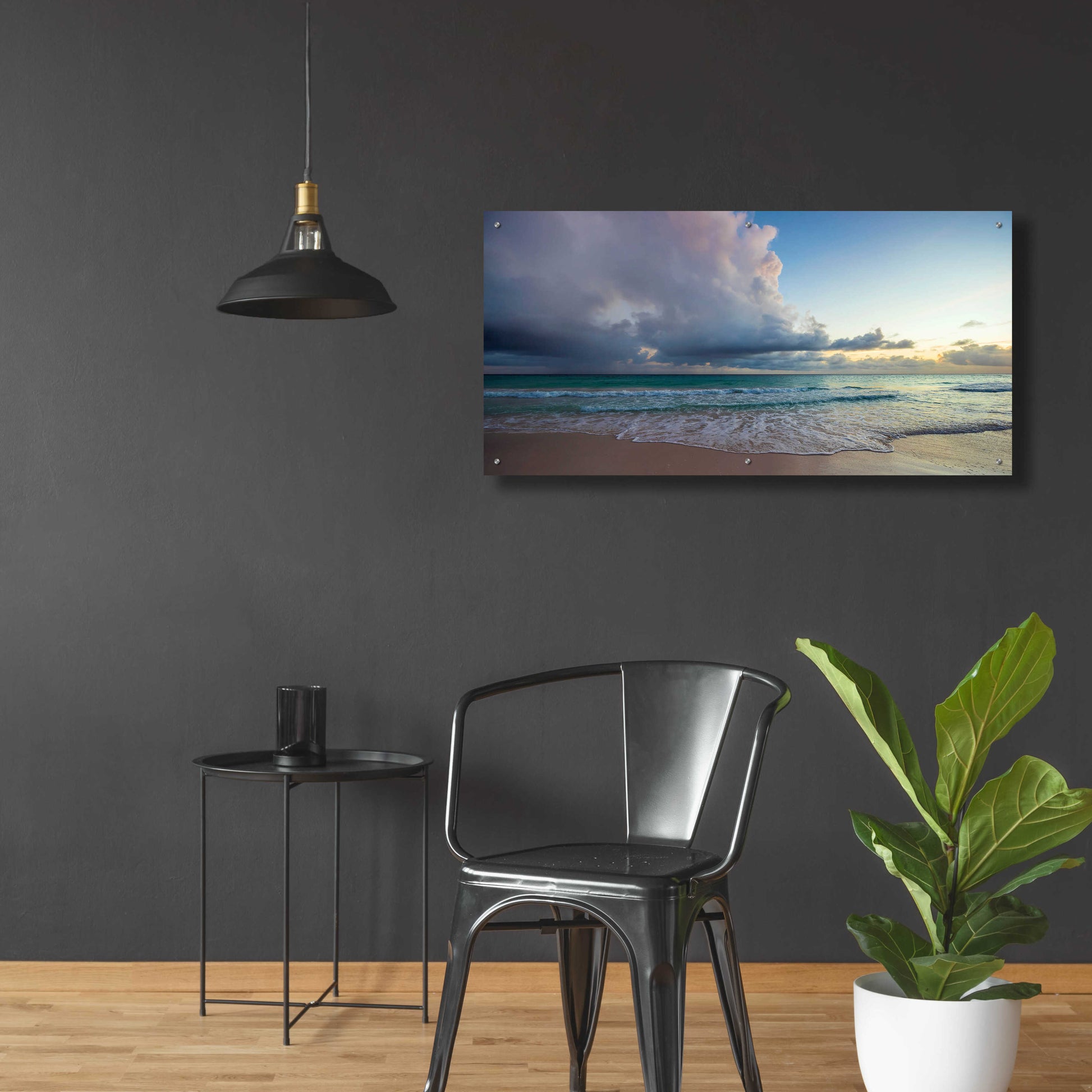 Epic Art 'First Sunset in Paradise' by Lizzy Davis, Acrylic Glass Wall Art,48x24