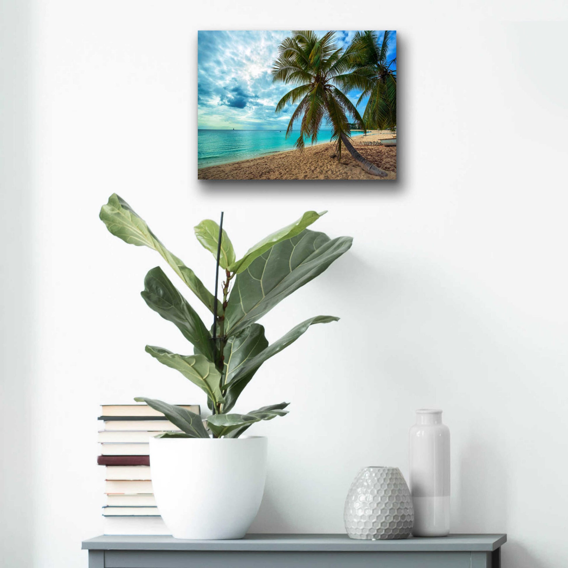 Epic Art 'Palm Tree Dreams' by Lizzy Davis, Acrylic Glass Wall Art,16x12