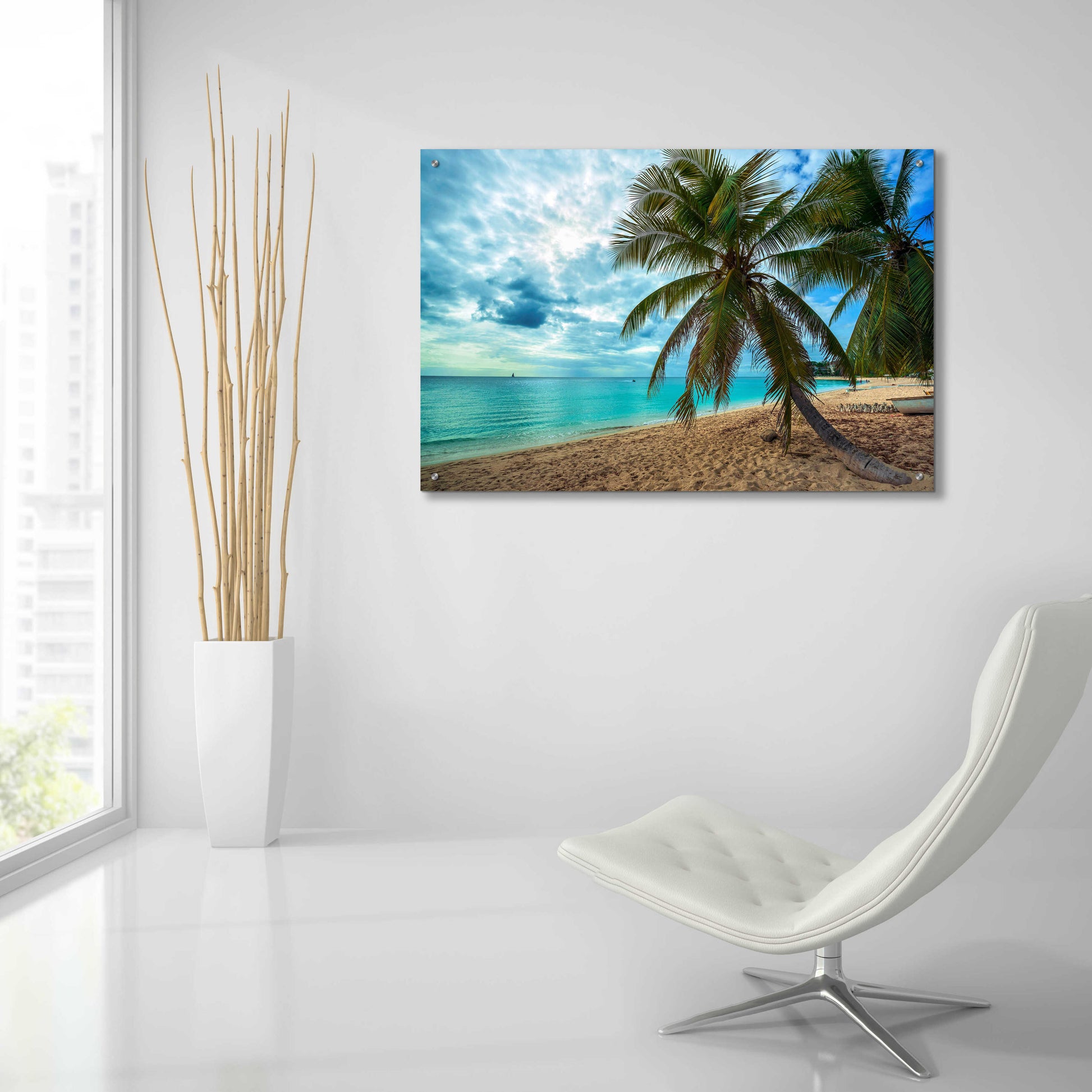 Epic Art 'Palm Tree Dreams' by Lizzy Davis, Acrylic Glass Wall Art,36x24