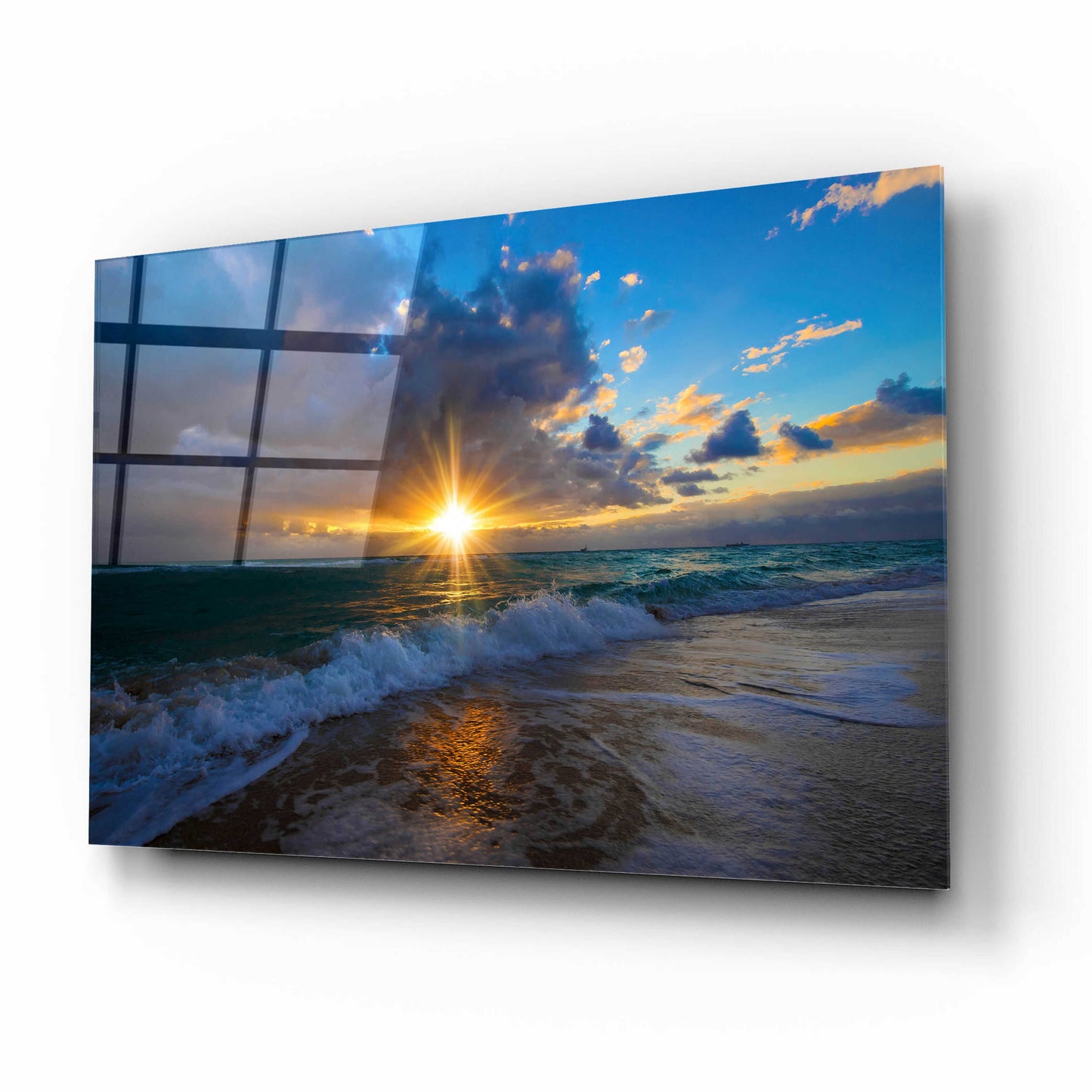 Epic Art 'Sunrise Over Miami Beach' by Lizzy Davis, Acrylic Glass Wall Art,16x12