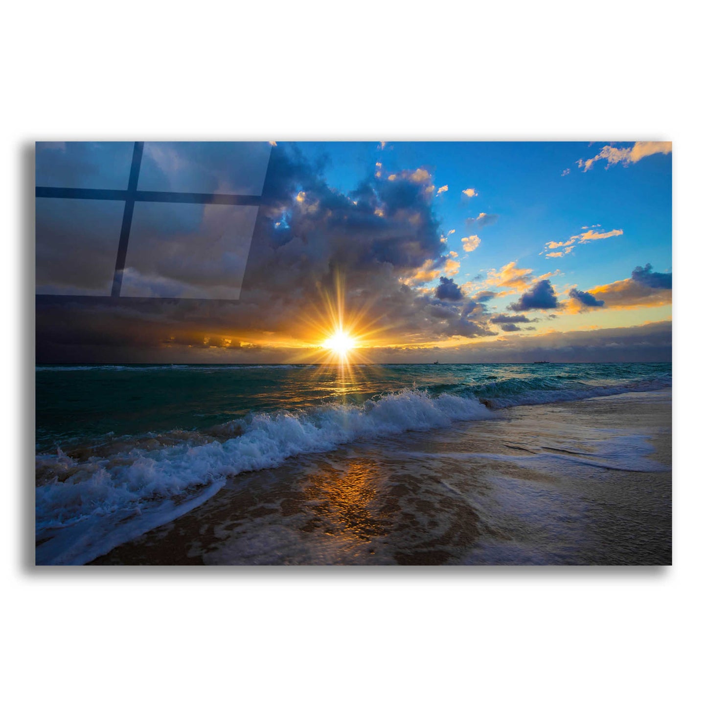 Epic Art 'Sunrise Over Miami Beach' by Lizzy Davis, Acrylic Glass Wall Art,16x12