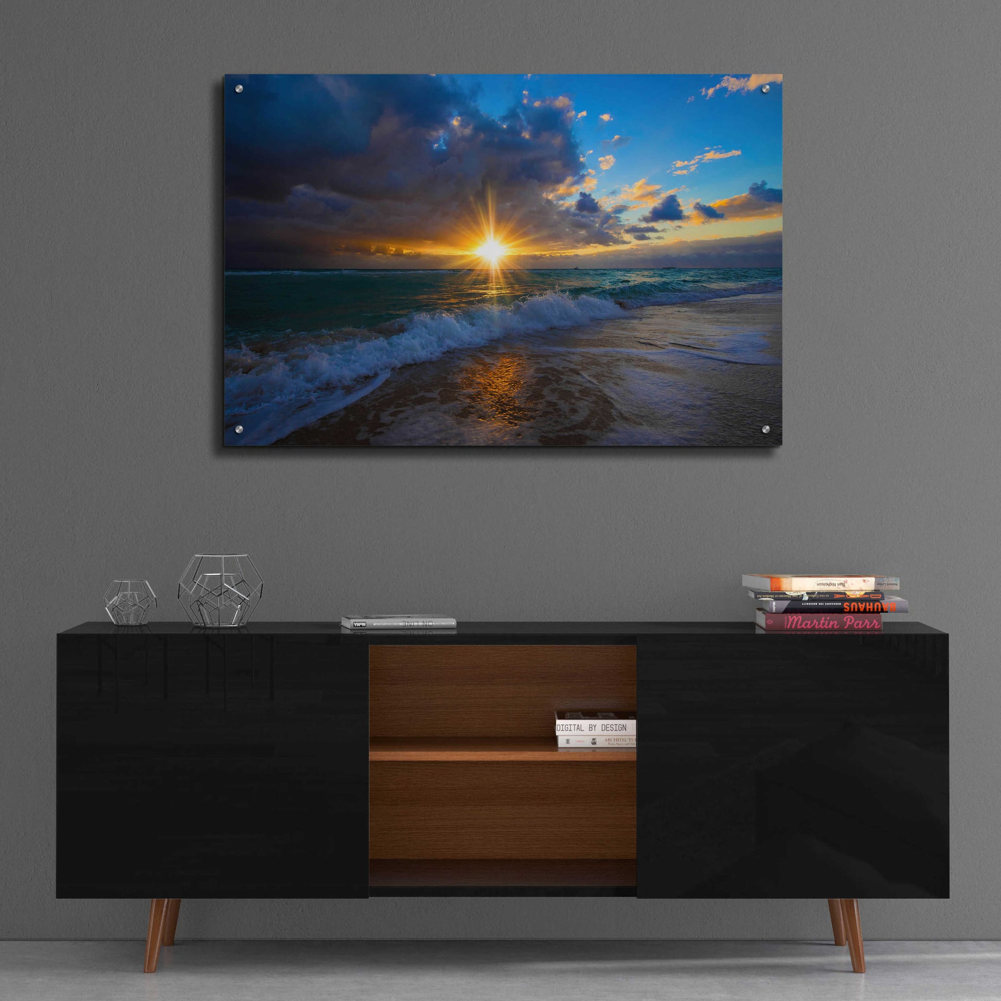 Epic Art 'Sunrise Over Miami Beach' by Lizzy Davis, Acrylic Glass Wall Art,36x24