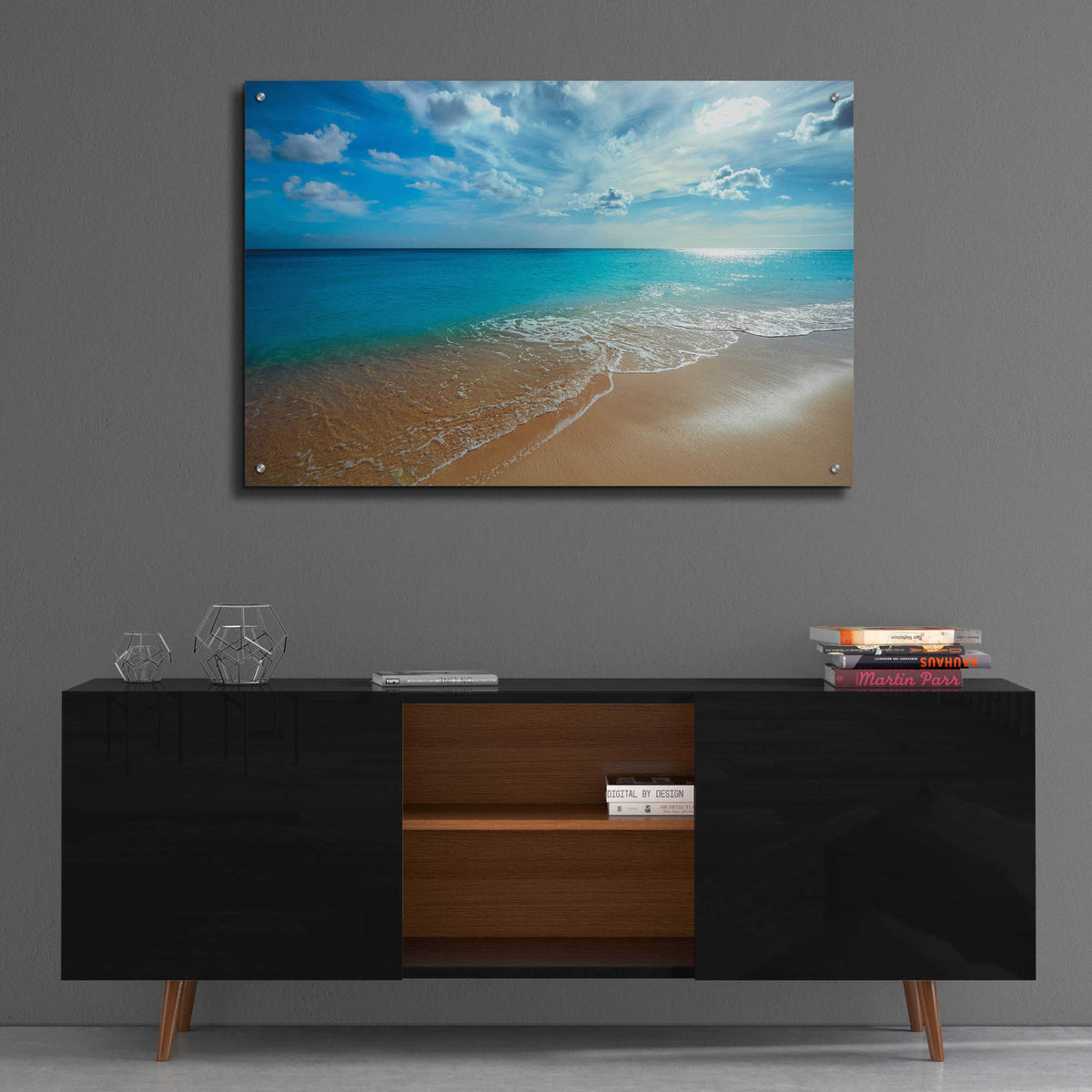 Epic Art 'Turquoise Tranquility' by Lizzy Davis, Acrylic Glass Wall Art,36x24