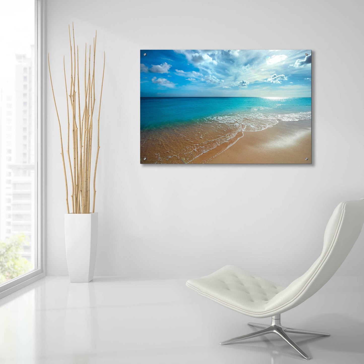 Epic Art 'Turquoise Tranquility' by Lizzy Davis, Acrylic Glass Wall Art,36x24