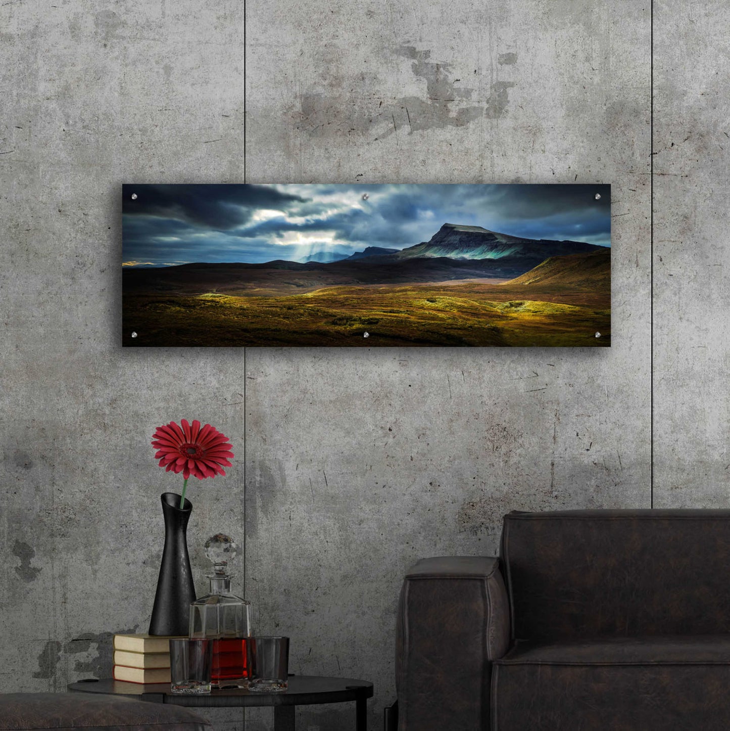 Epic Art 'Quiraing Lightpools' by Lynne Douglas, Acrylic Glass Wall Art,48x16