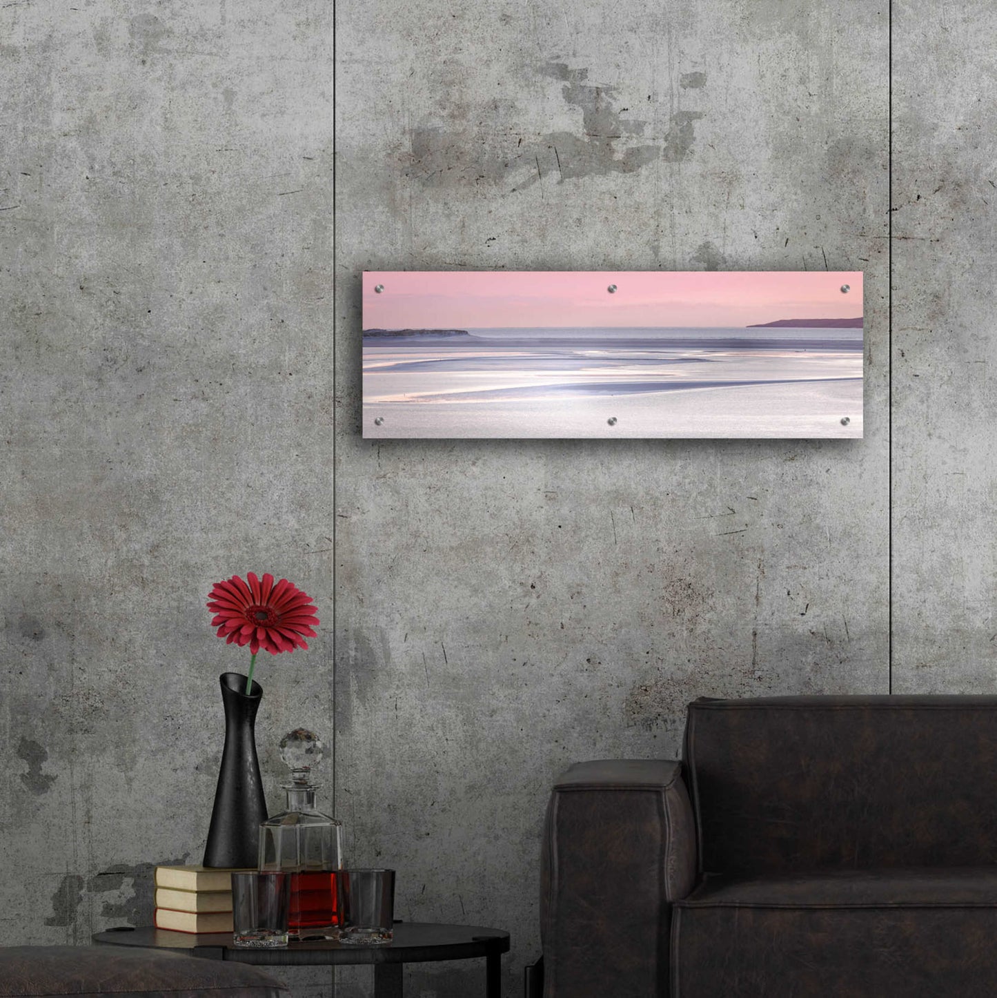 Epic Art 'Silver Sands' by Lynne Douglas, Acrylic Glass Wall Art,36x12