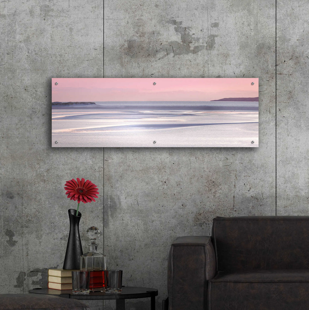 Epic Art 'Silver Sands' by Lynne Douglas, Acrylic Glass Wall Art,48x16