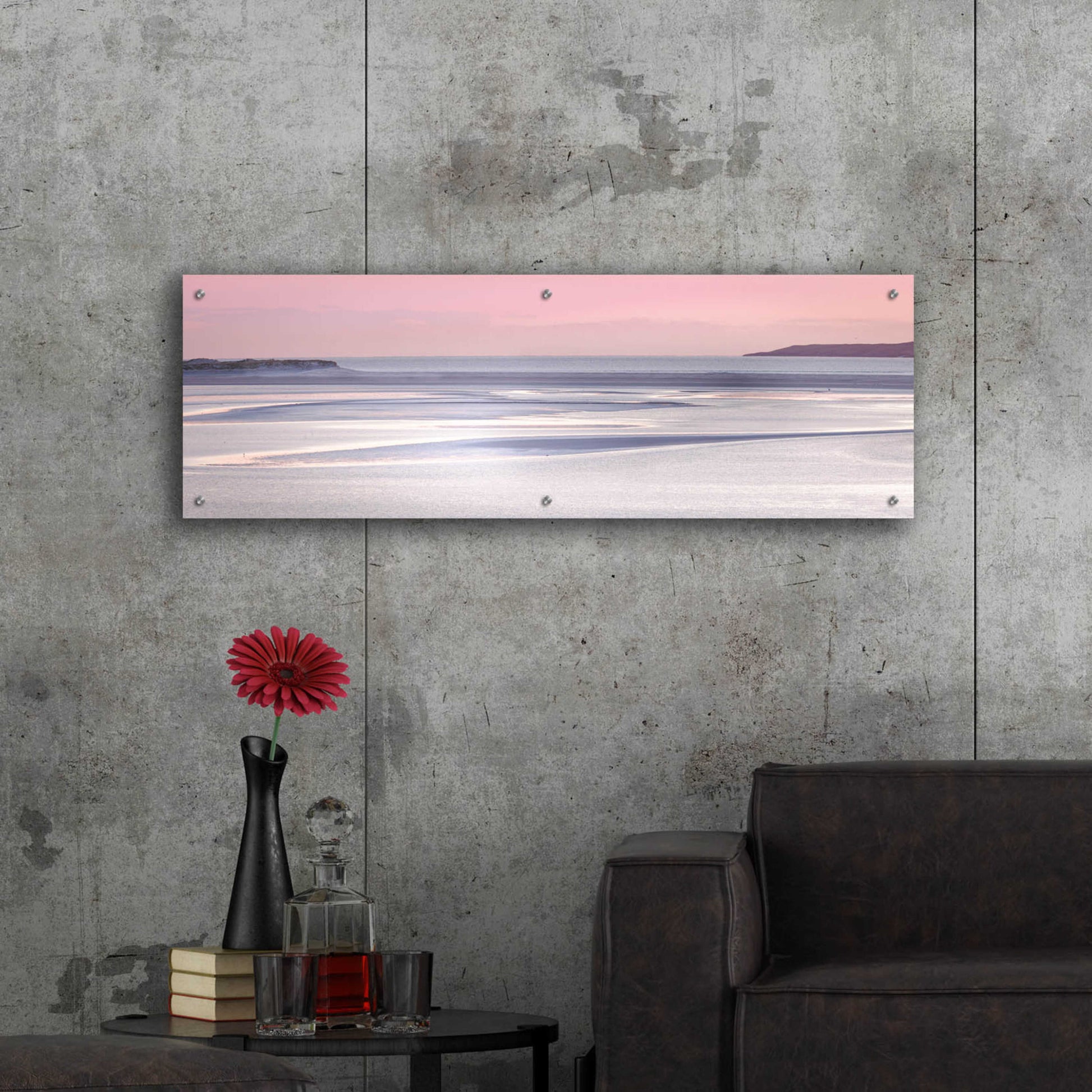 Epic Art 'Silver Sands' by Lynne Douglas, Acrylic Glass Wall Art,48x16