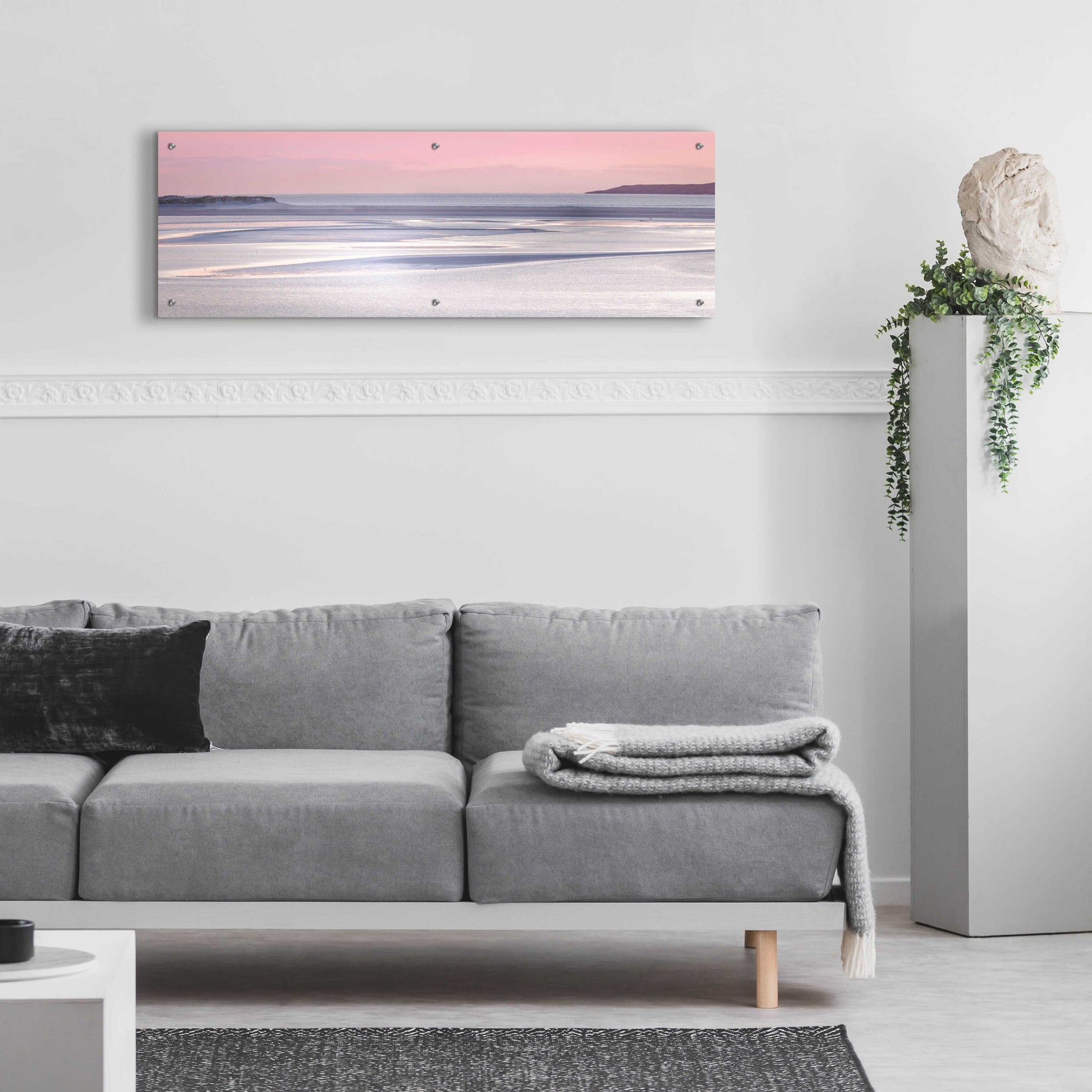 Epic Art 'Silver Sands' by Lynne Douglas, Acrylic Glass Wall Art,48x16