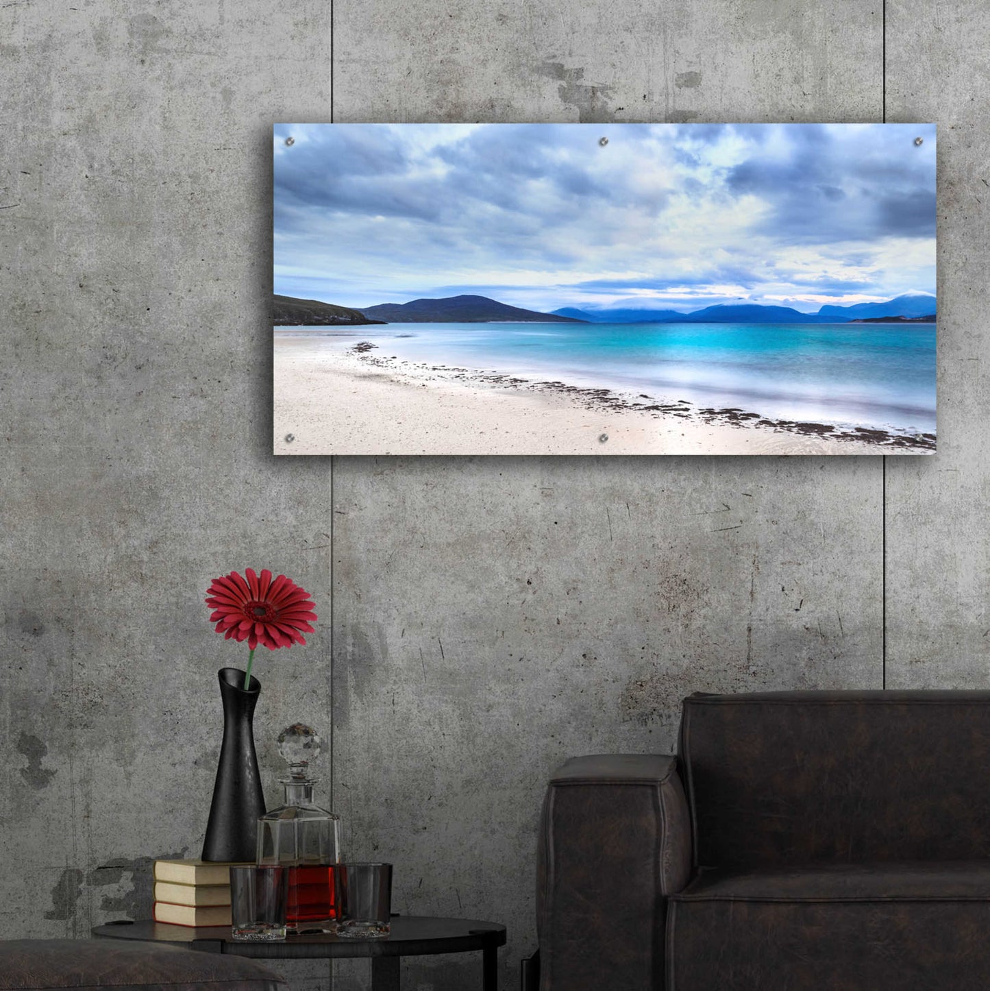 Epic Art 'Taransay Teal' by Lynne Douglas, Acrylic Glass Wall Art,48x24