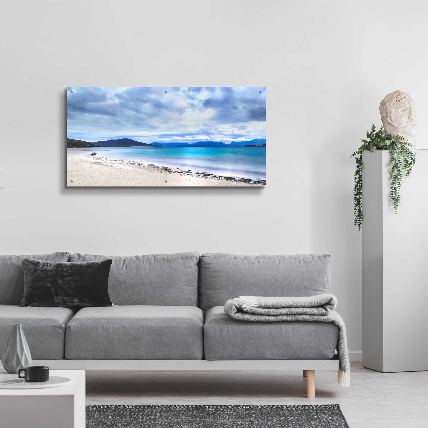 Epic Art 'Taransay Teal' by Lynne Douglas, Acrylic Glass Wall Art,48x24