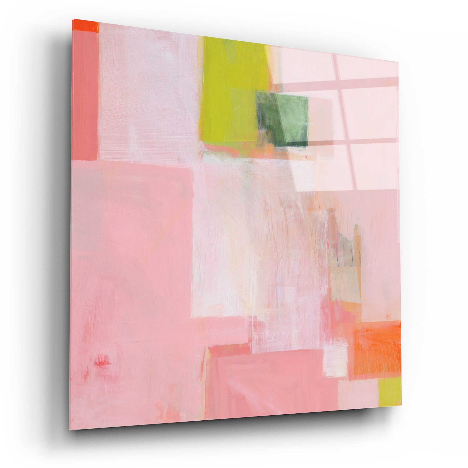 Epic Art 'Pink Squares' by Melissa Donoho, Acrylic Glass Wall Art,12x12