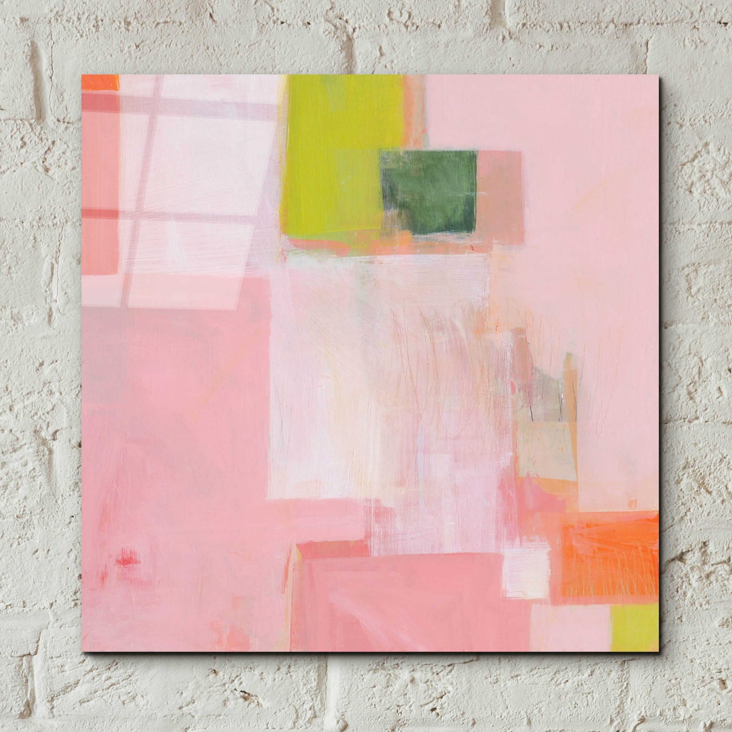 Epic Art 'Pink Squares' by Melissa Donoho, Acrylic Glass Wall Art,12x12