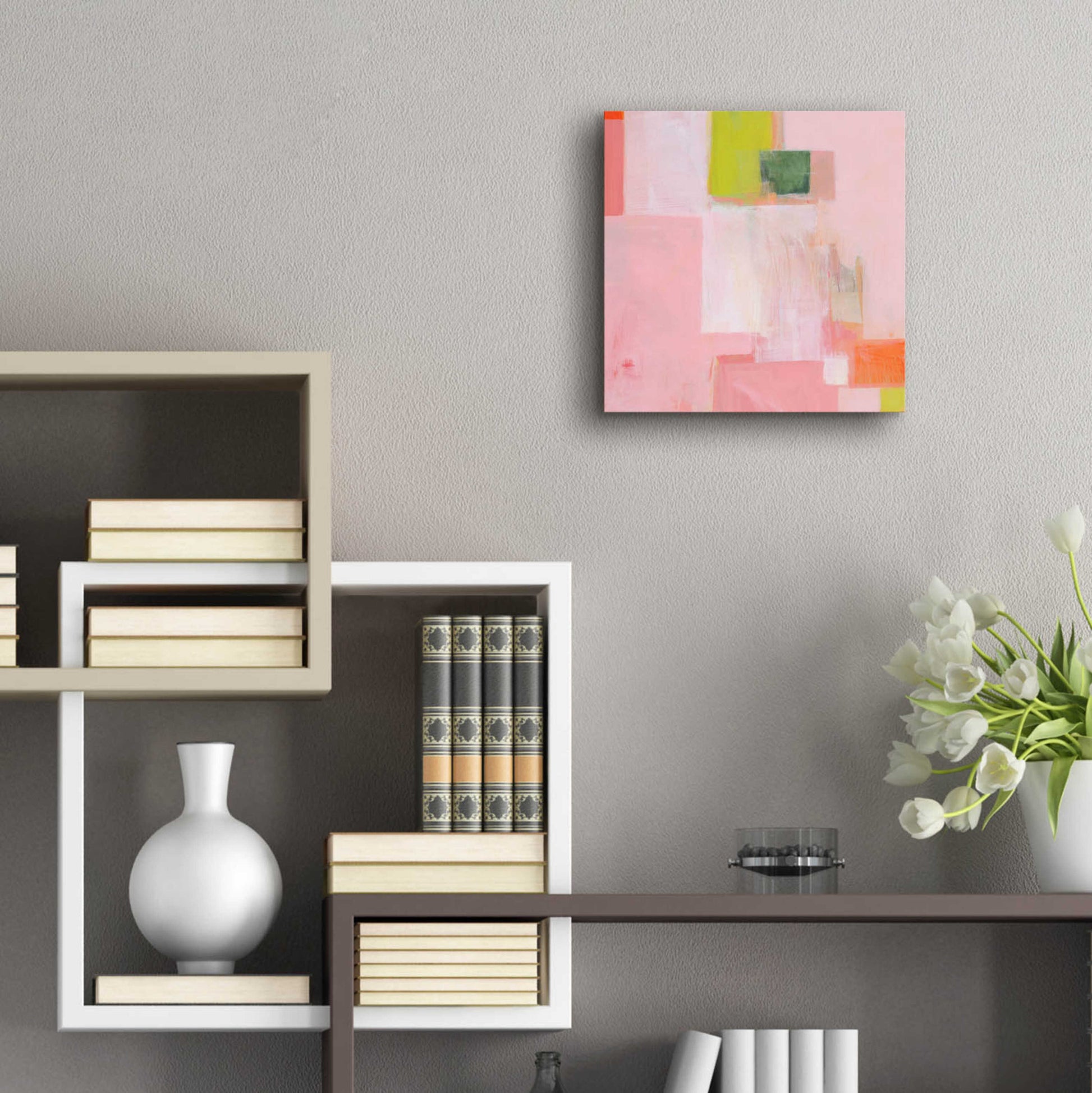 Epic Art 'Pink Squares' by Melissa Donoho, Acrylic Glass Wall Art,12x12