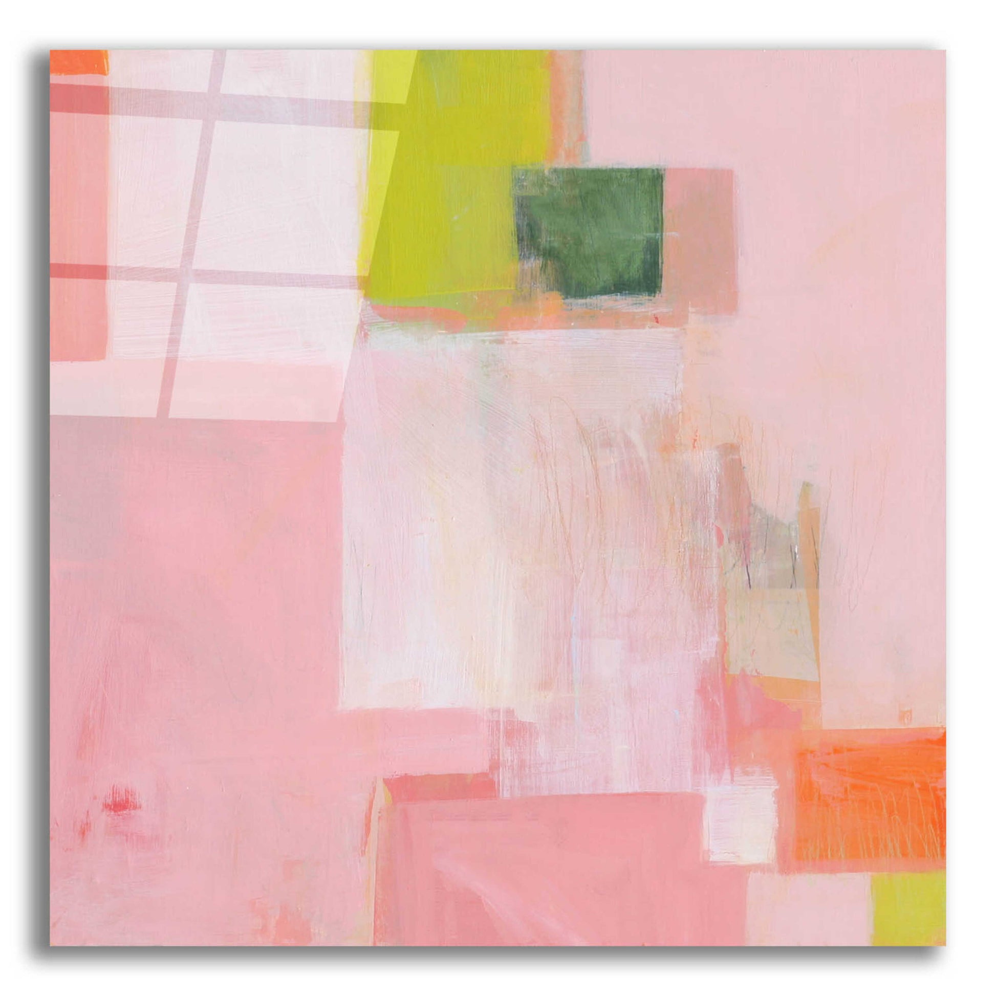 Epic Art 'Pink Squares' by Melissa Donoho, Acrylic Glass Wall Art,12x12