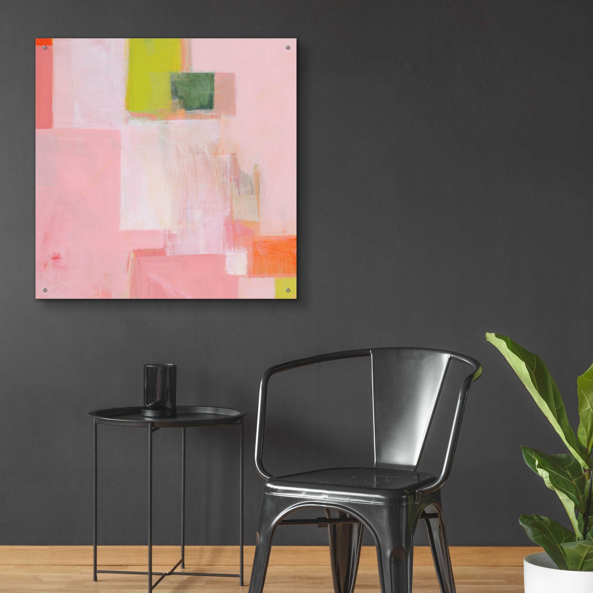 Epic Art 'Pink Squares' by Melissa Donoho, Acrylic Glass Wall Art,36x36