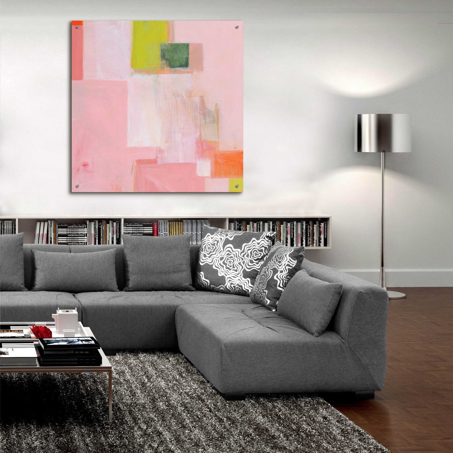 Epic Art 'Pink Squares' by Melissa Donoho, Acrylic Glass Wall Art,36x36