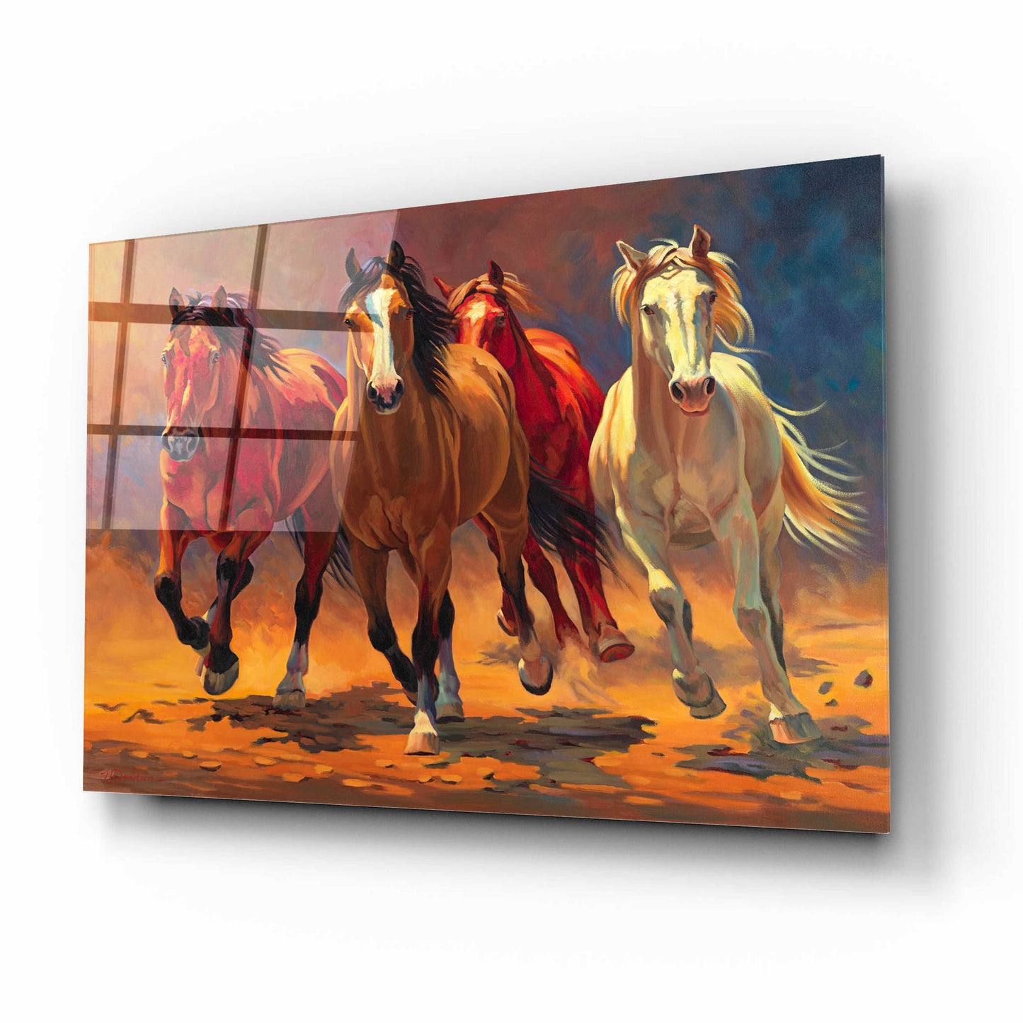 Epic Art 'Hoofbeats and Heartbeats' by Nancy Davidson, Acrylic Glass Wall Art,16x12