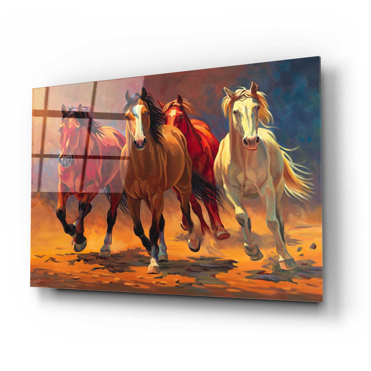 Epic Art 'Hoofbeats and Heartbeats' by Nancy Davidson, Acrylic Glass Wall Art,24x16