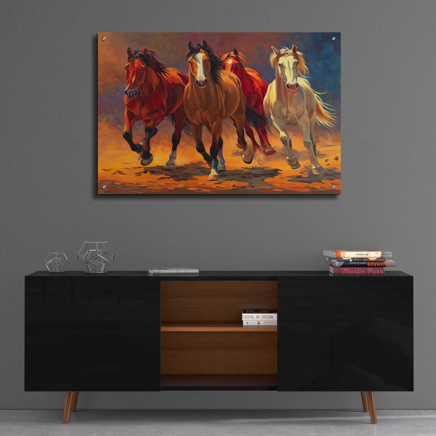 Epic Art 'Hoofbeats and Heartbeats' by Nancy Davidson, Acrylic Glass Wall Art,36x24