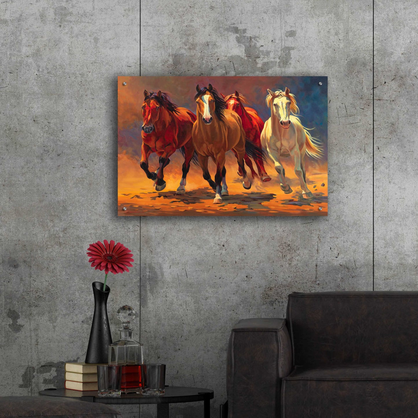 Epic Art 'Hoofbeats and Heartbeats' by Nancy Davidson, Acrylic Glass Wall Art,36x24