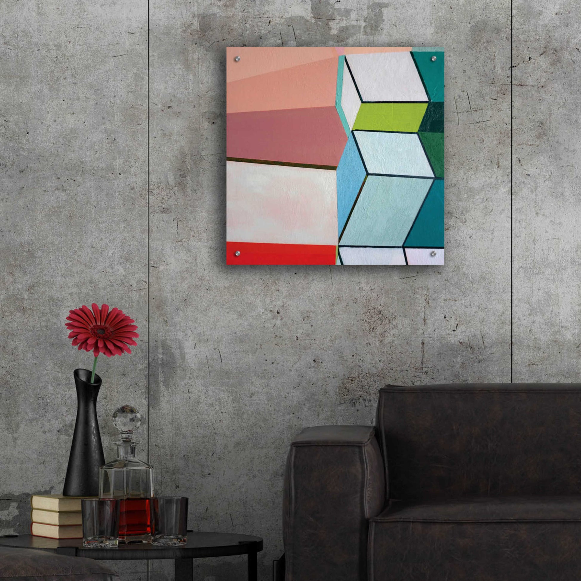 Epic Art 'Angles No. 2' by Naomi Taitz Duffy, Acrylic Glass Wall Art,24x24