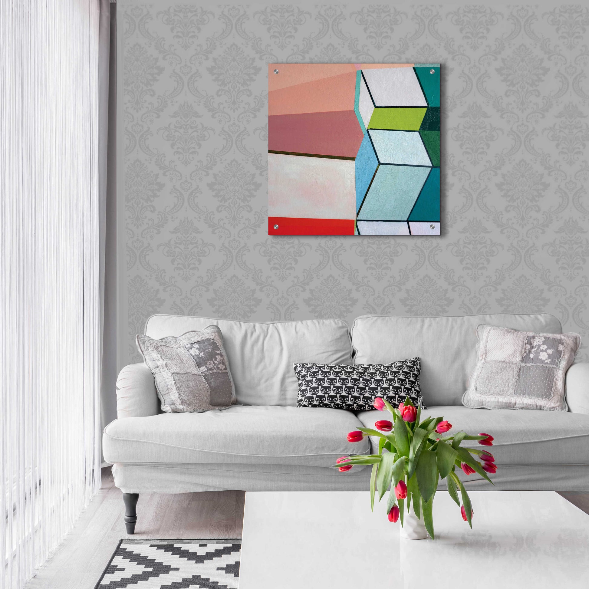 Epic Art 'Angles No. 2' by Naomi Taitz Duffy, Acrylic Glass Wall Art,24x24