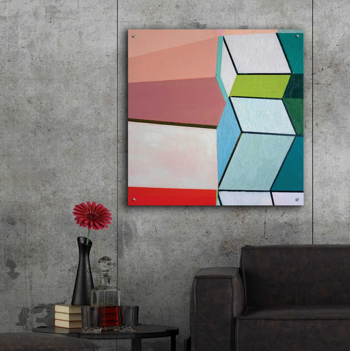 Epic Art 'Angles No. 2' by Naomi Taitz Duffy, Acrylic Glass Wall Art,36x36