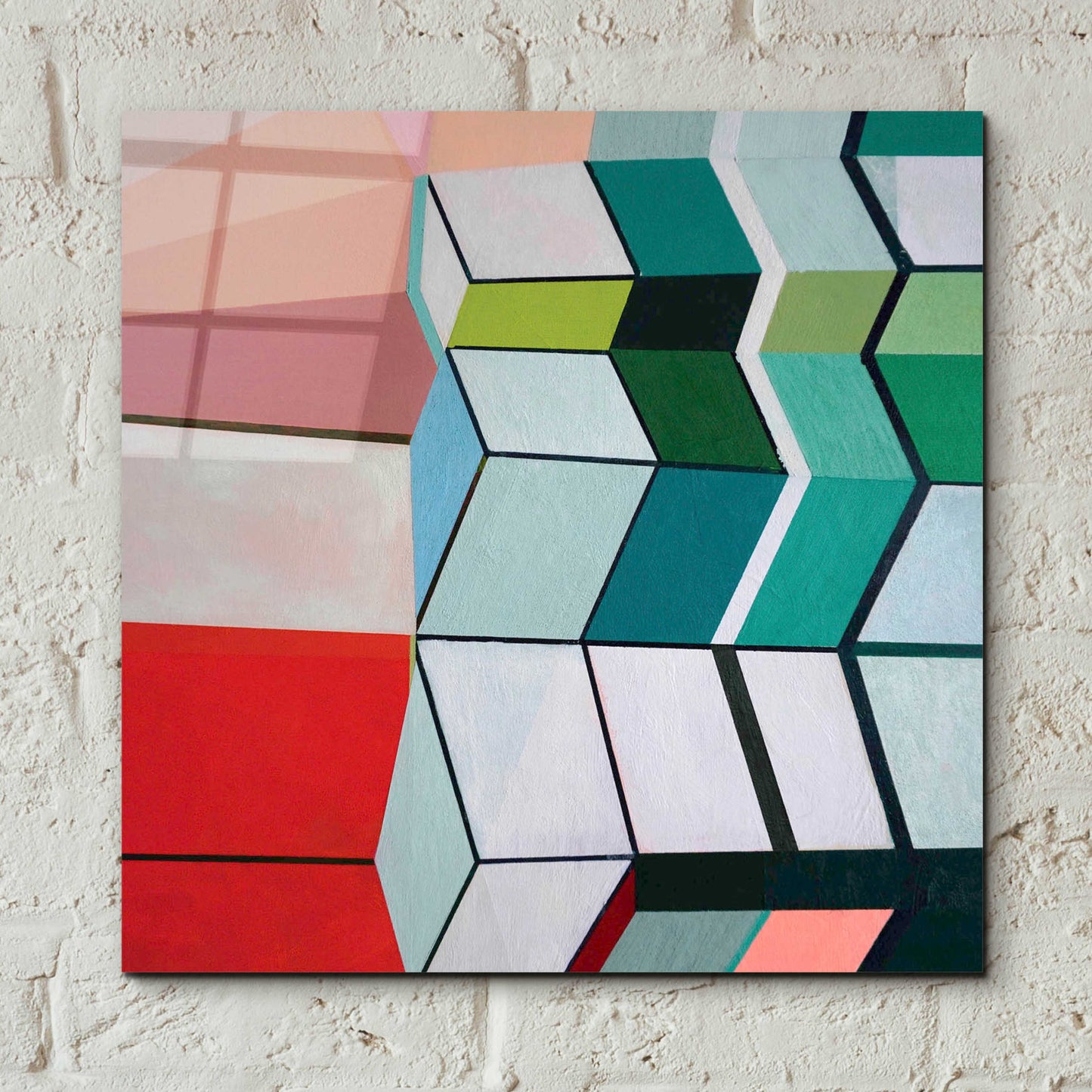 Epic Art 'Angles No. 3' by Naomi Taitz Duffy, Acrylic Glass Wall Art,12x12