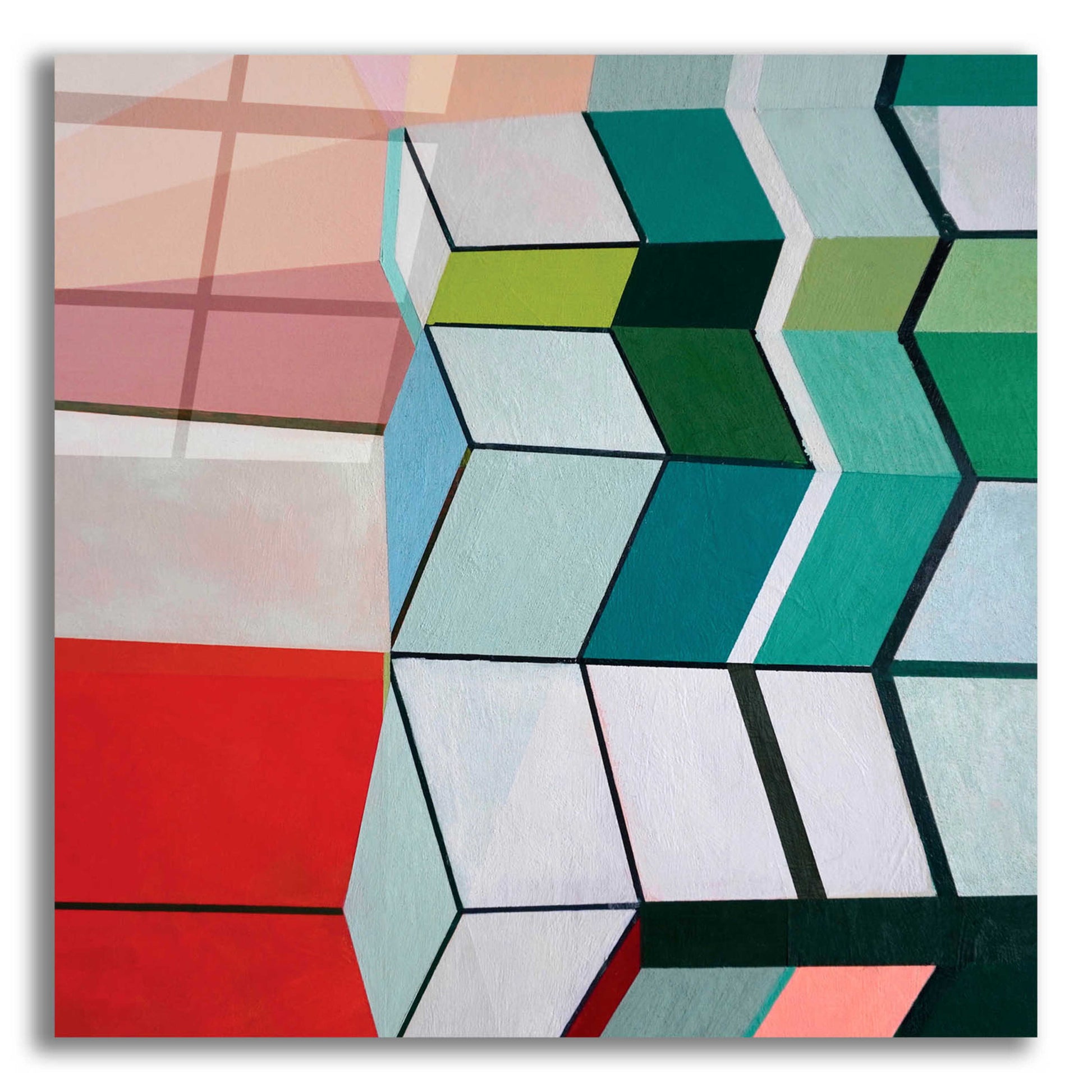 Epic Art 'Angles No. 3' by Naomi Taitz Duffy, Acrylic Glass Wall Art,12x12