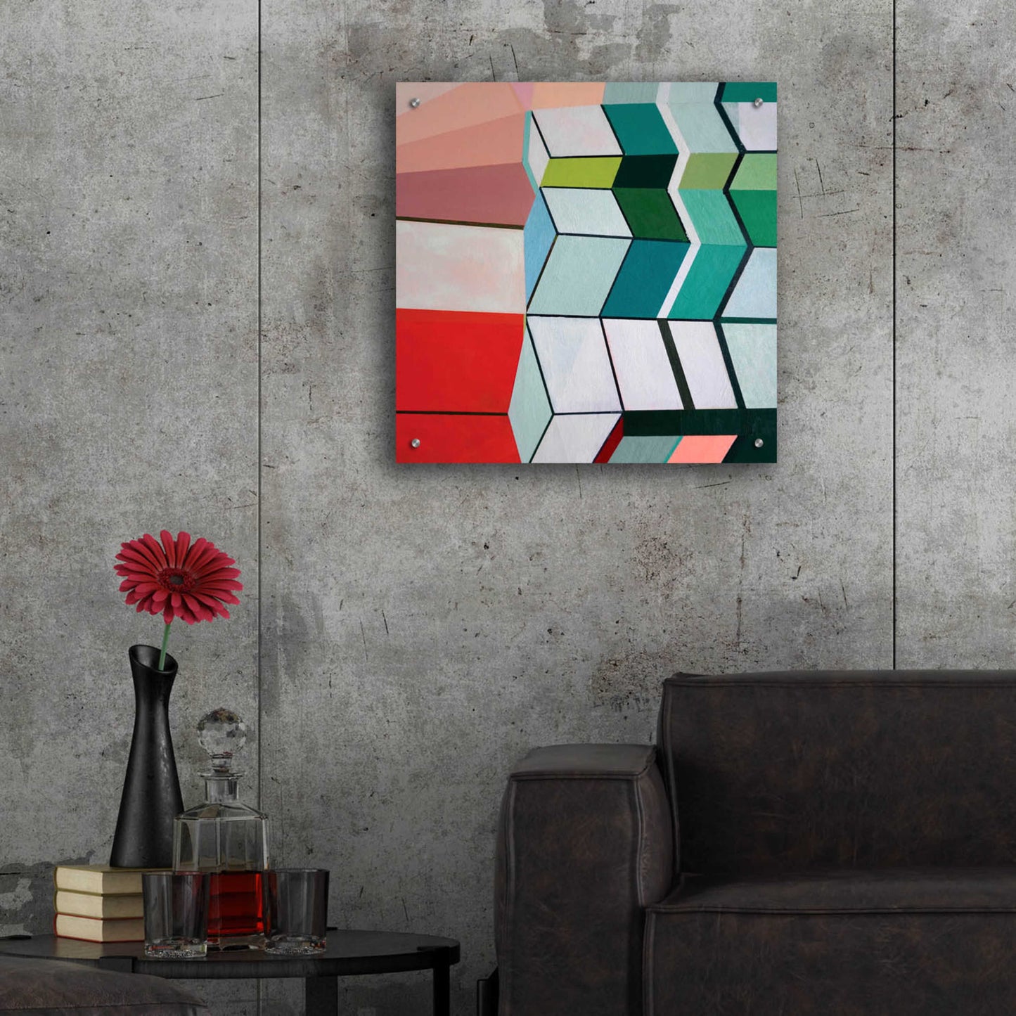 Epic Art 'Angles No. 3' by Naomi Taitz Duffy, Acrylic Glass Wall Art,24x24