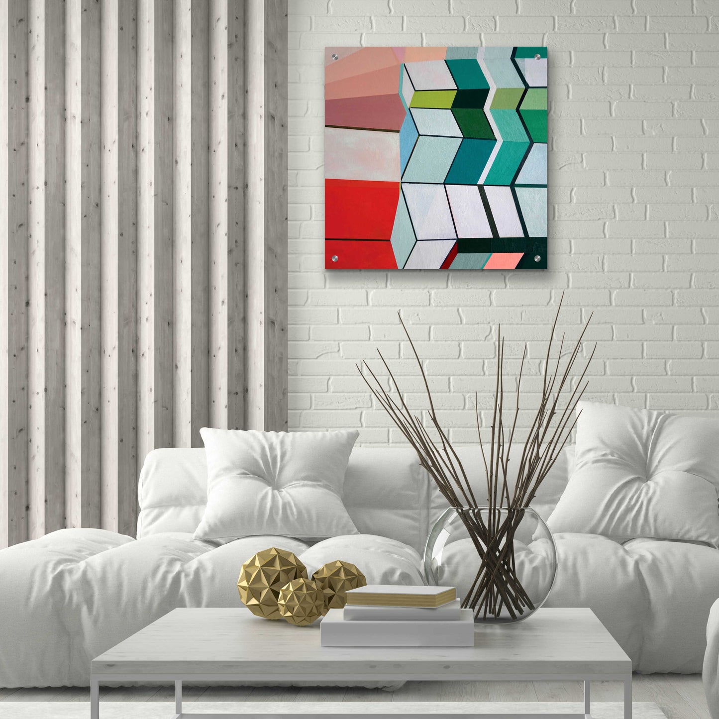 Epic Art 'Angles No. 3' by Naomi Taitz Duffy, Acrylic Glass Wall Art,24x24