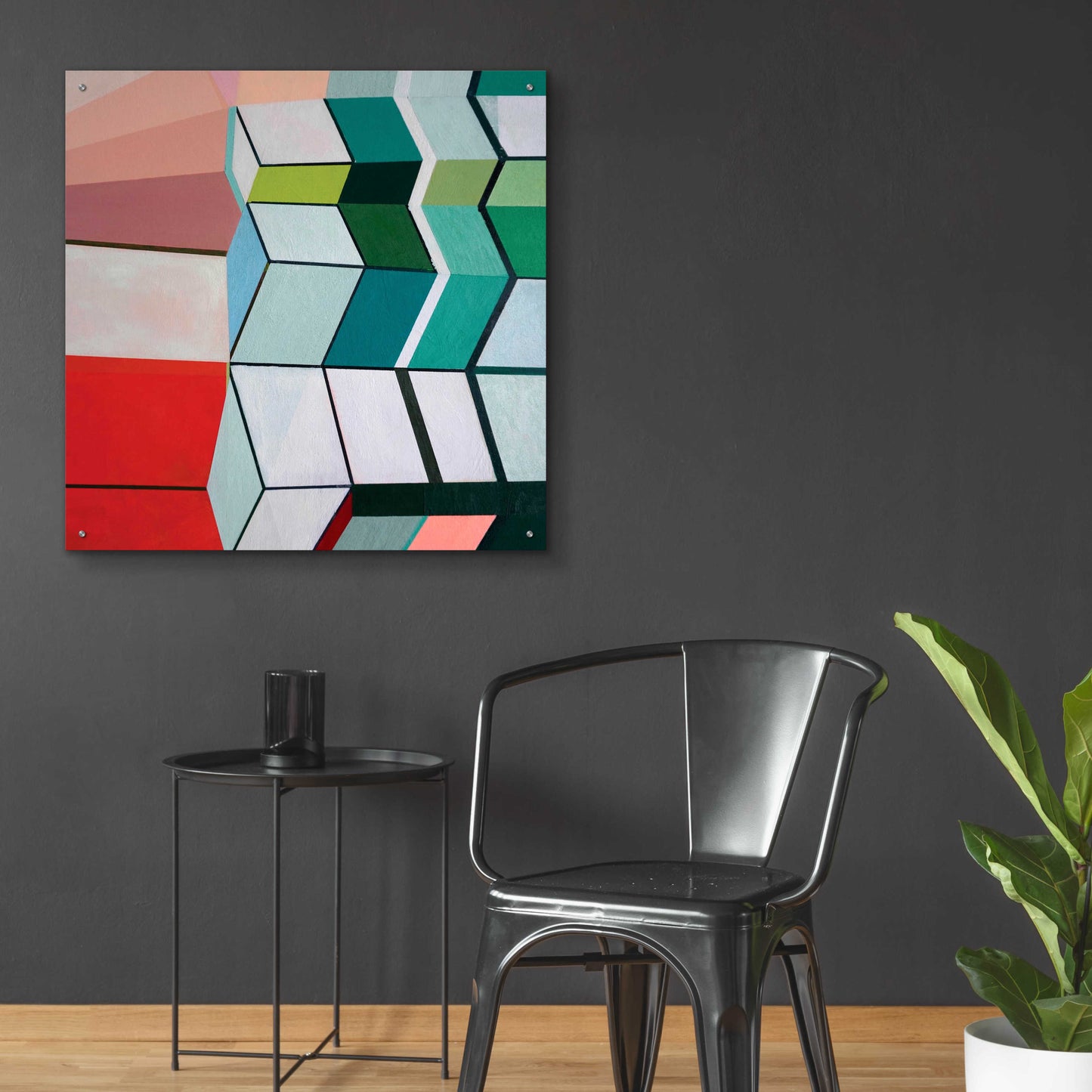 Epic Art 'Angles No. 3' by Naomi Taitz Duffy, Acrylic Glass Wall Art,36x36