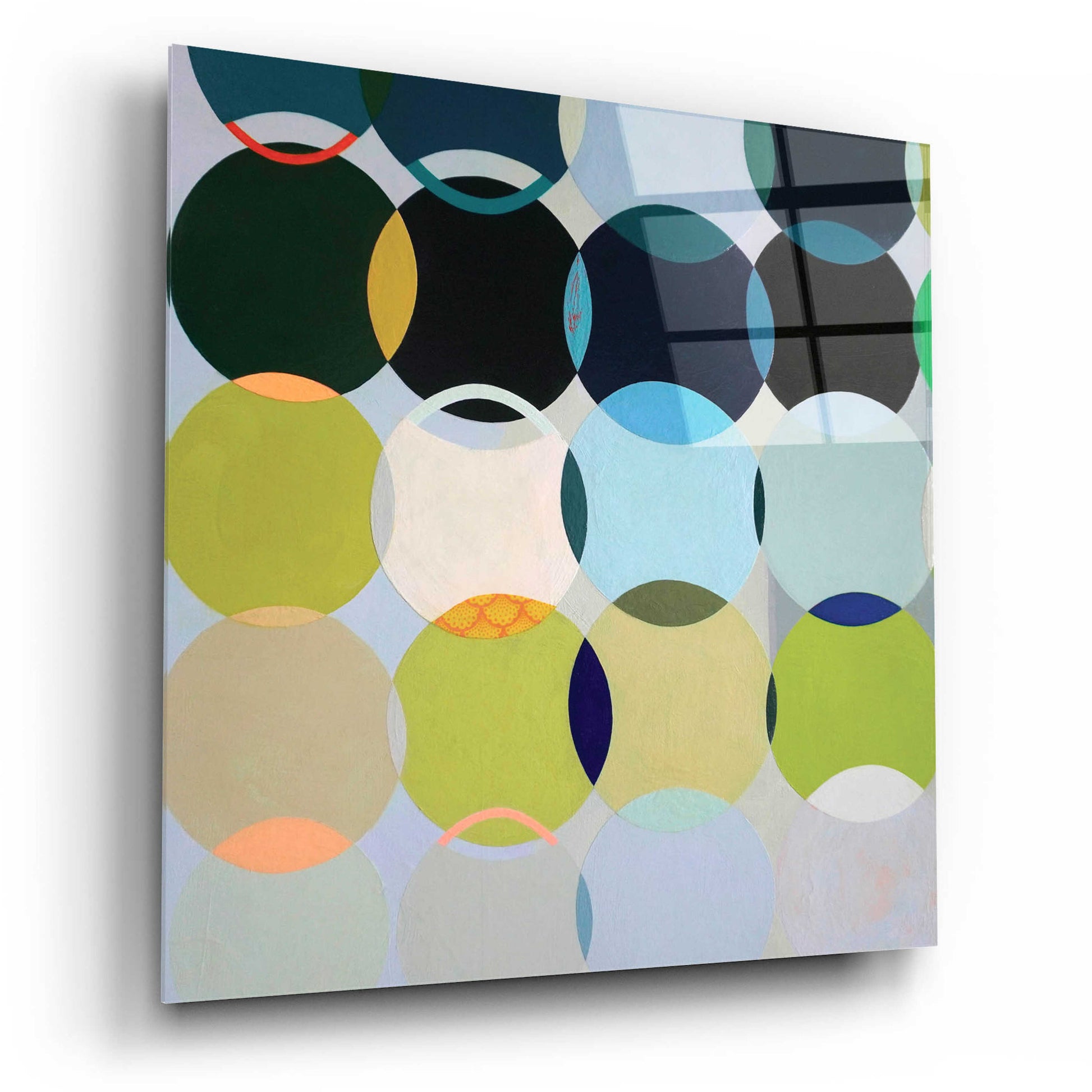 Epic Art 'Circles No. 1' by Naomi Taitz Duffy, Acrylic Glass Wall Art,12x12