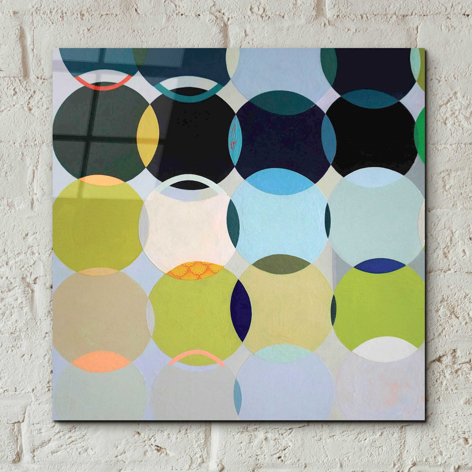 Epic Art 'Circles No. 1' by Naomi Taitz Duffy, Acrylic Glass Wall Art,12x12