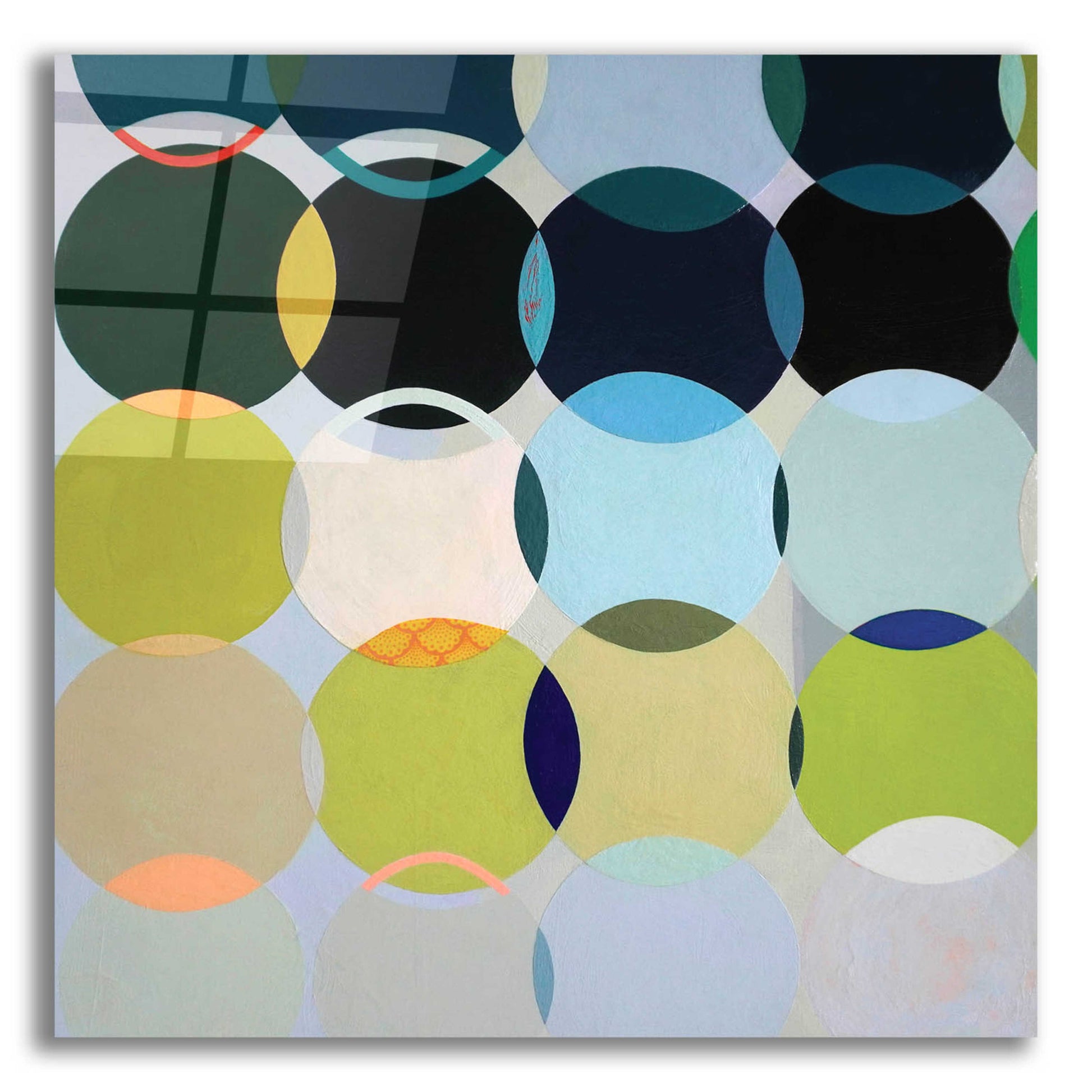 Epic Art 'Circles No. 1' by Naomi Taitz Duffy, Acrylic Glass Wall Art,12x12