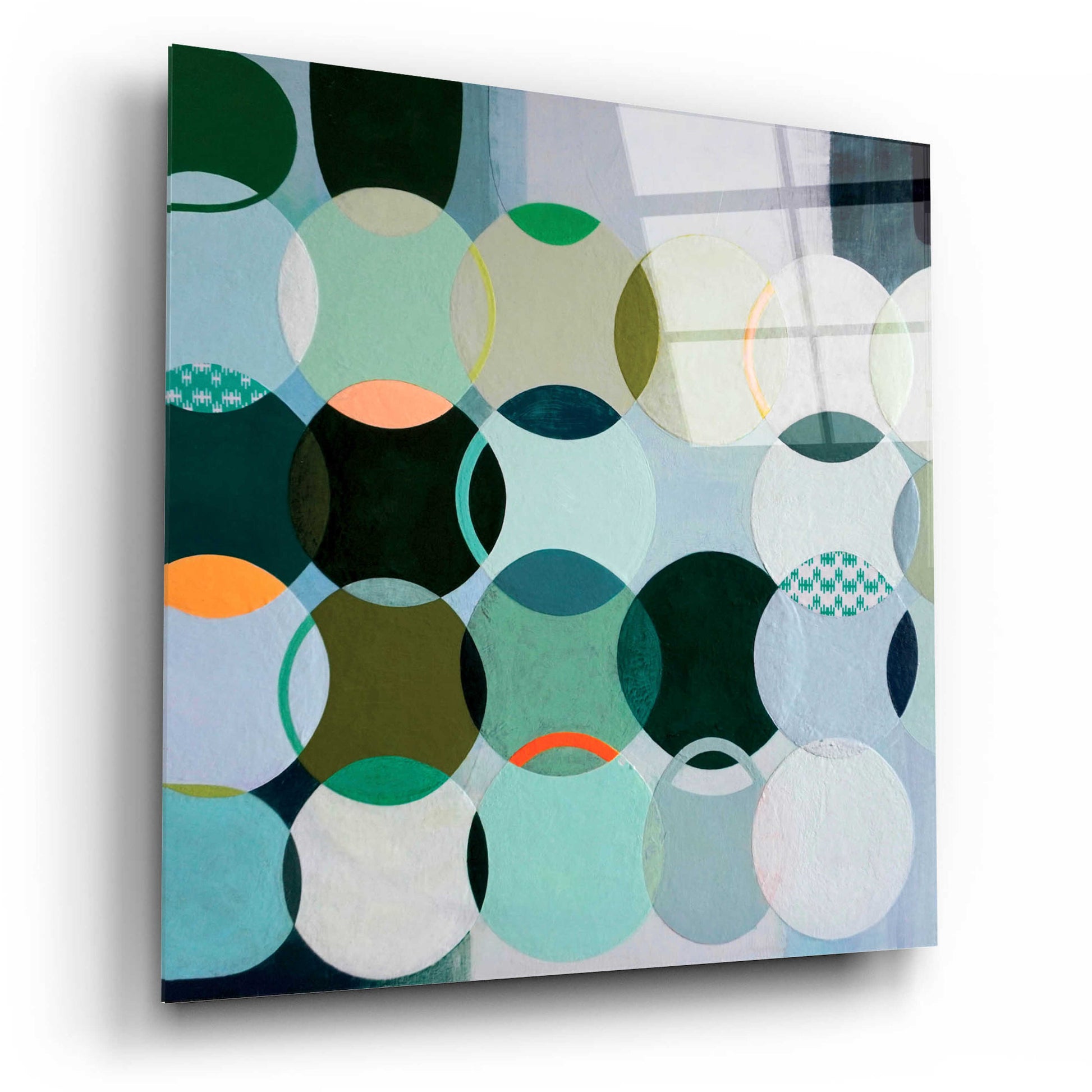 Epic Art 'Circles No. 2' by Naomi Taitz Duffy, Acrylic Glass Wall Art,12x12