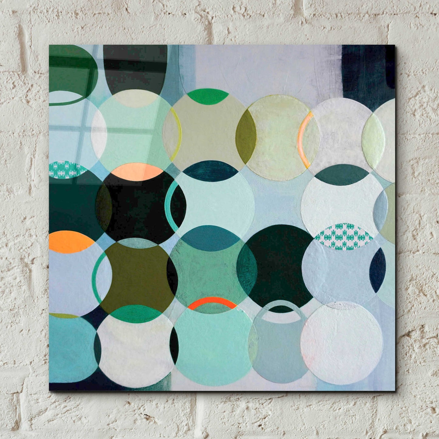 Epic Art 'Circles No. 2' by Naomi Taitz Duffy, Acrylic Glass Wall Art,12x12